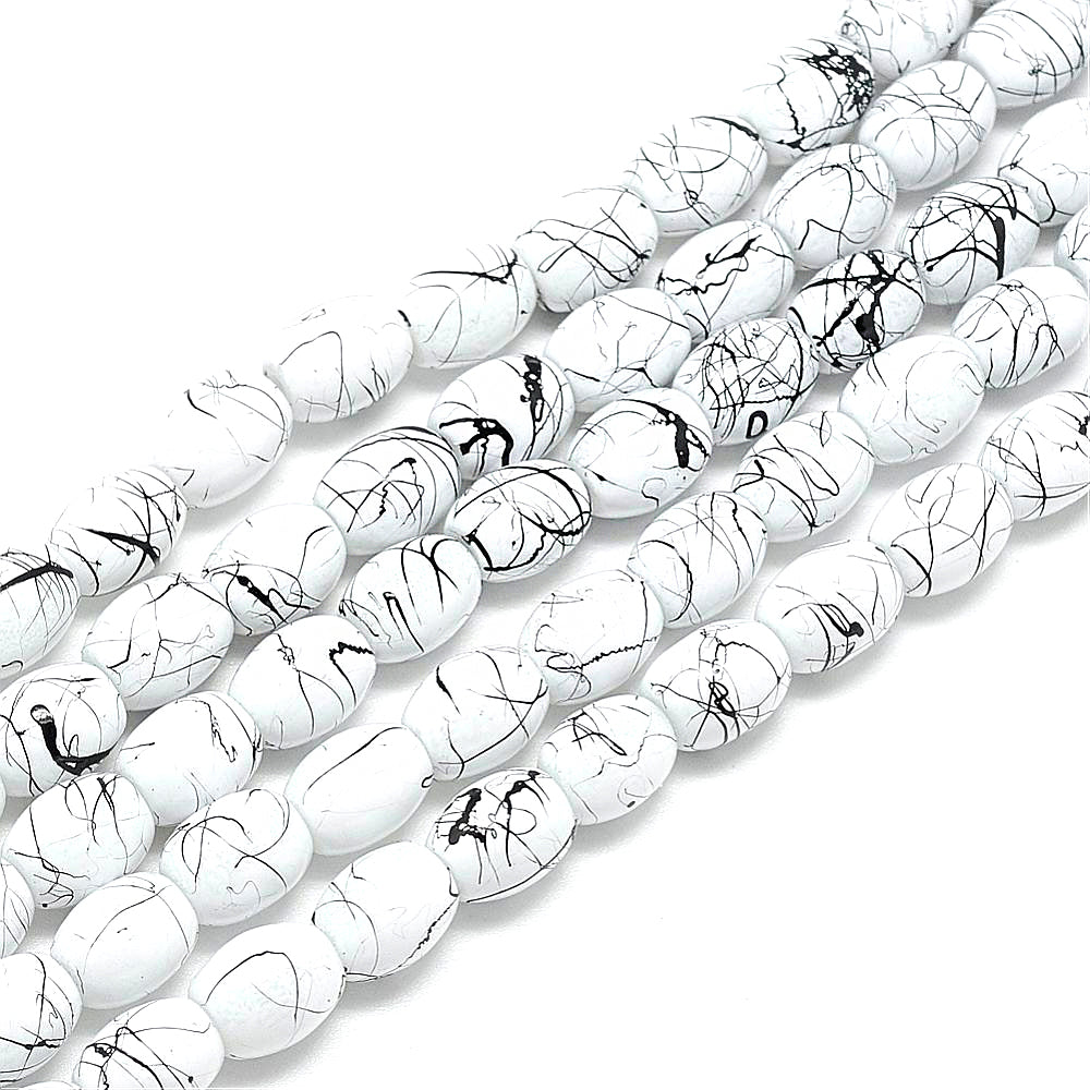 Oval Glass Beads 8mm x 6mm - Choose Your Color - 1 Strand 78 Beads