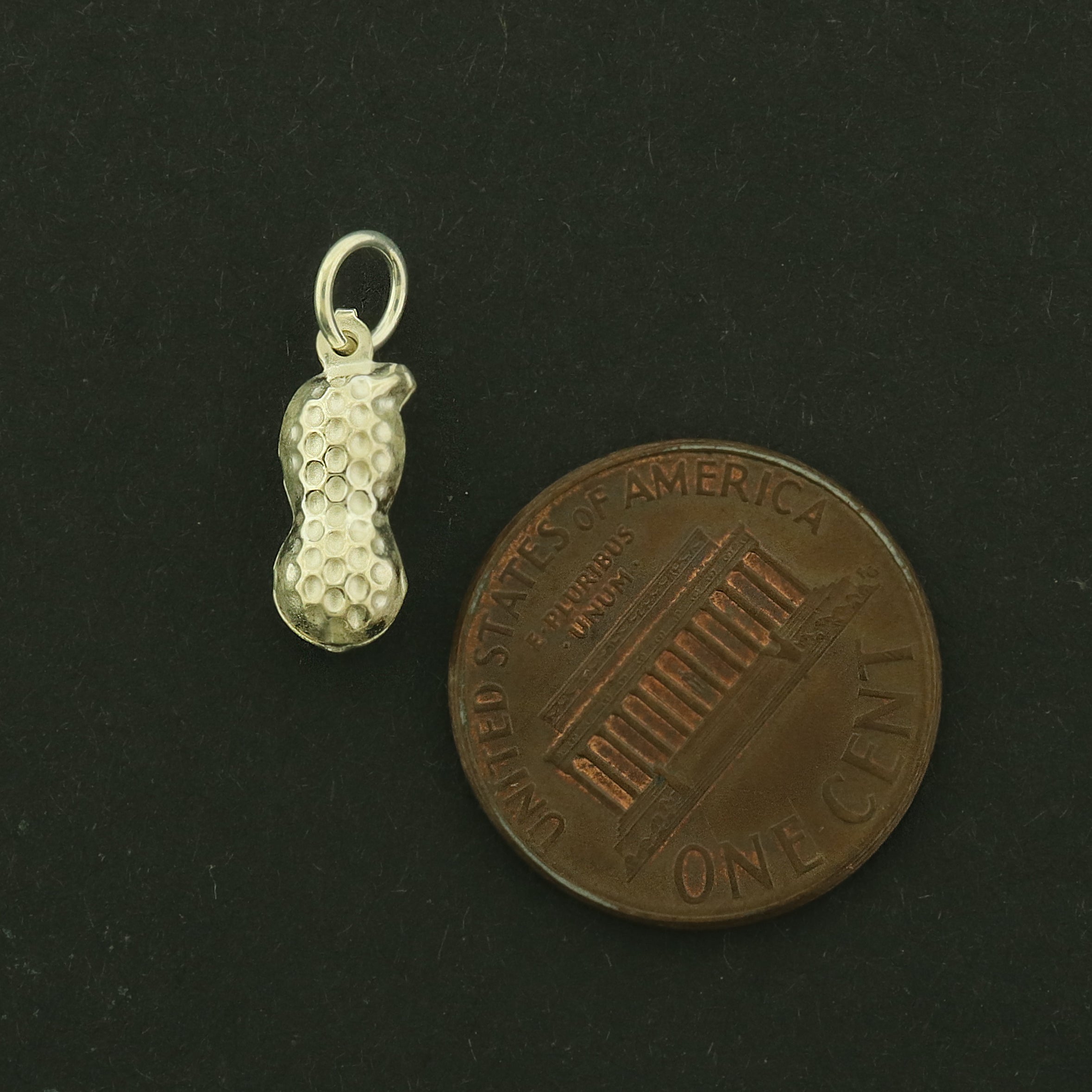 Peanut Sterling Silver Charm - Food Pendant - ST127