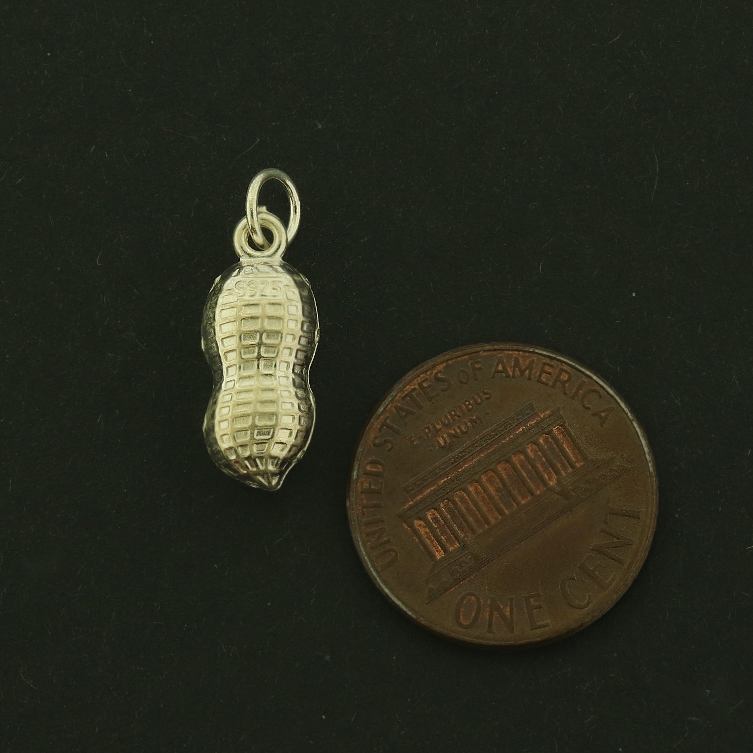 Peanut Sterling Silver Charm - Food Pendant - ST128
