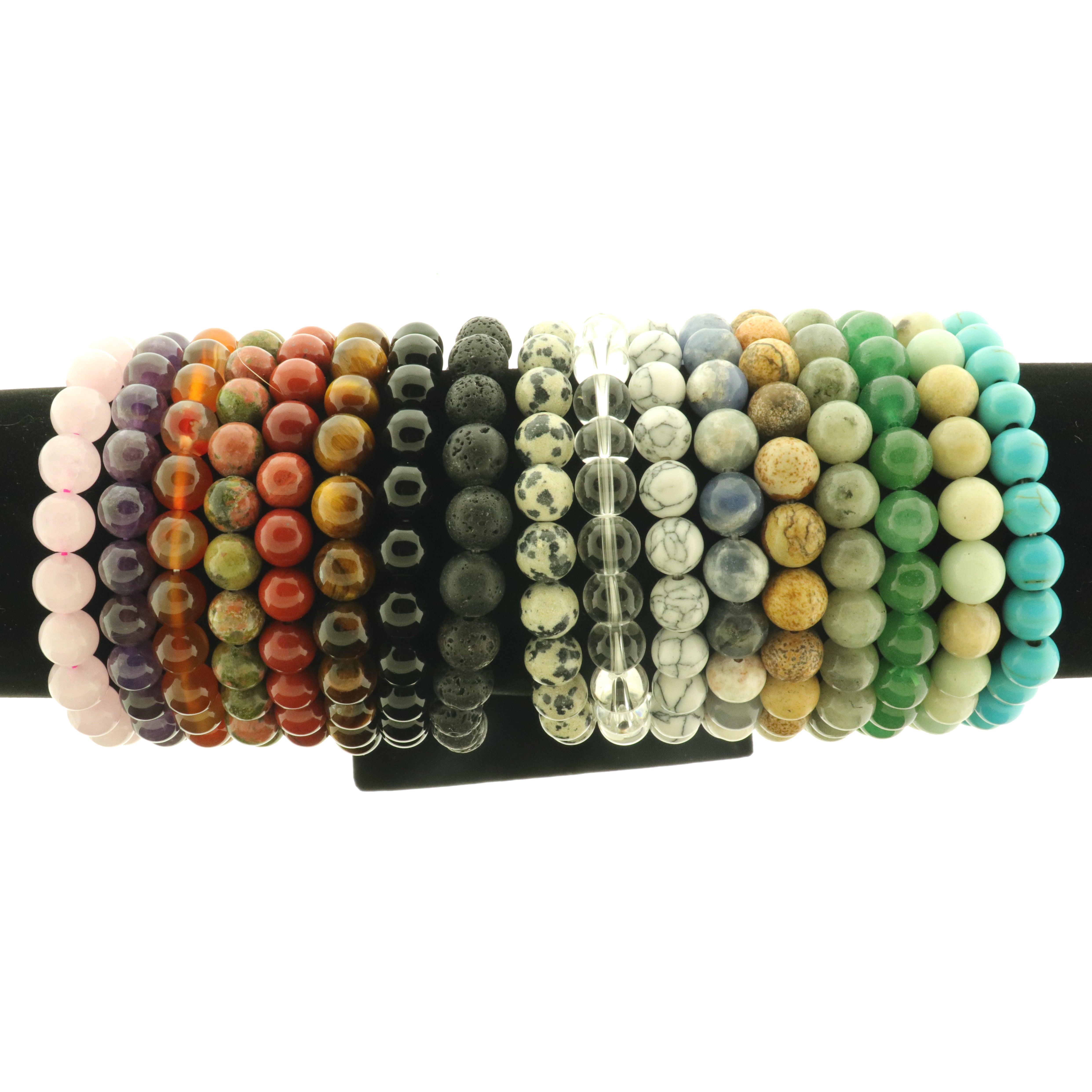 Polished Gemstone Beaded Bracelets - 8mm - Elastic - Choose from 17 Gemstones!
