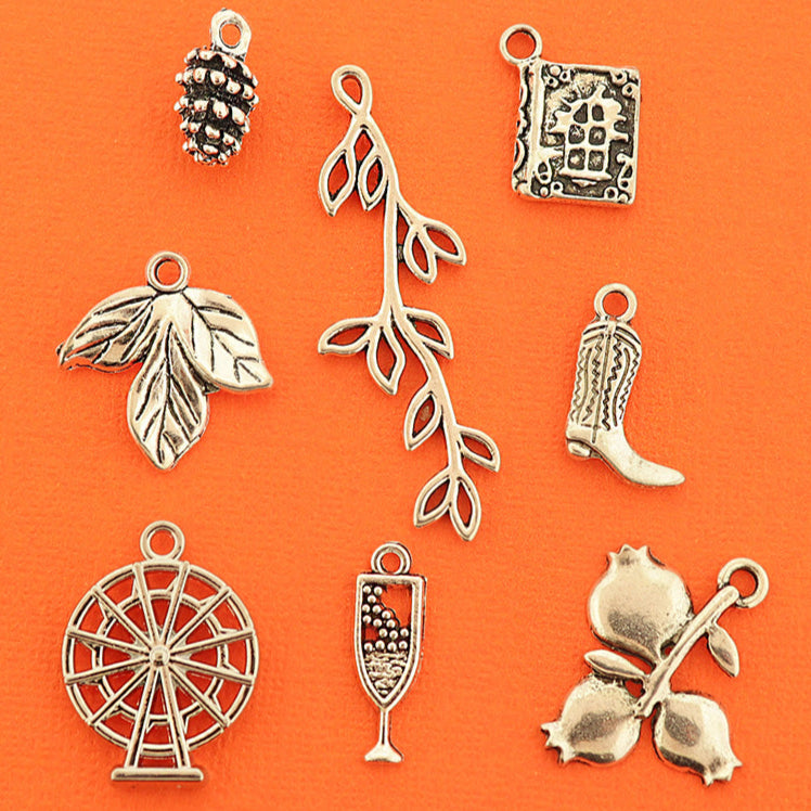 Pop Star Folklore Collection Antique Silver Tone 8 Different Charms - COL462