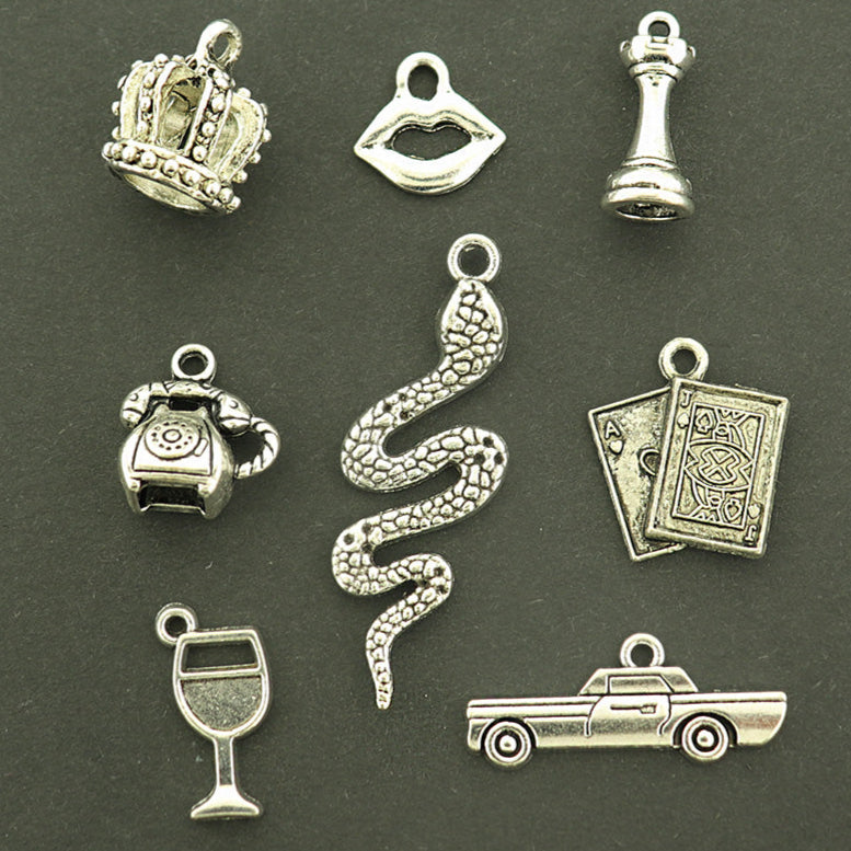 Pop Star Reputation Collection Antique Silver Tone 8 Different Charms - COL465