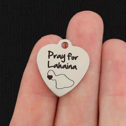 Pray for Lahaina Stainless Steel Charms - BFS011-8172