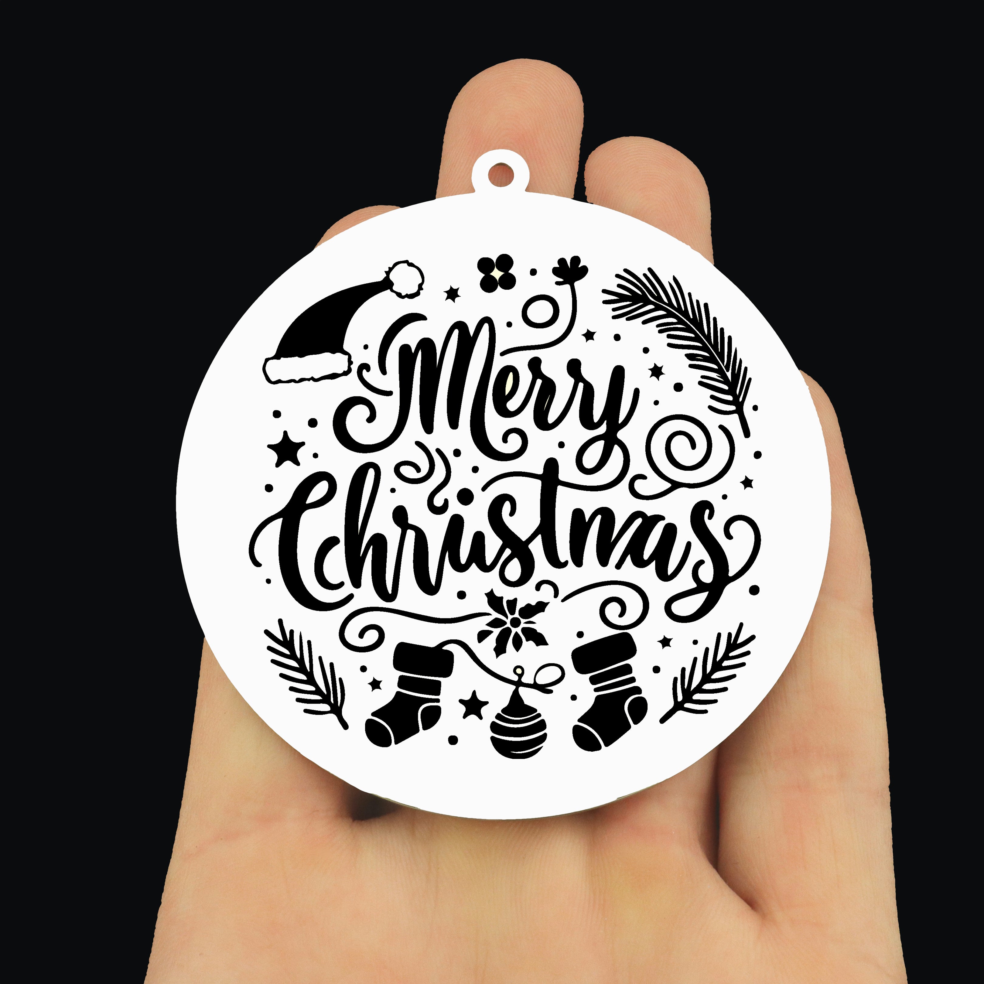 Merry Christmas Stainless Steel Ornaments - BFS046-8825