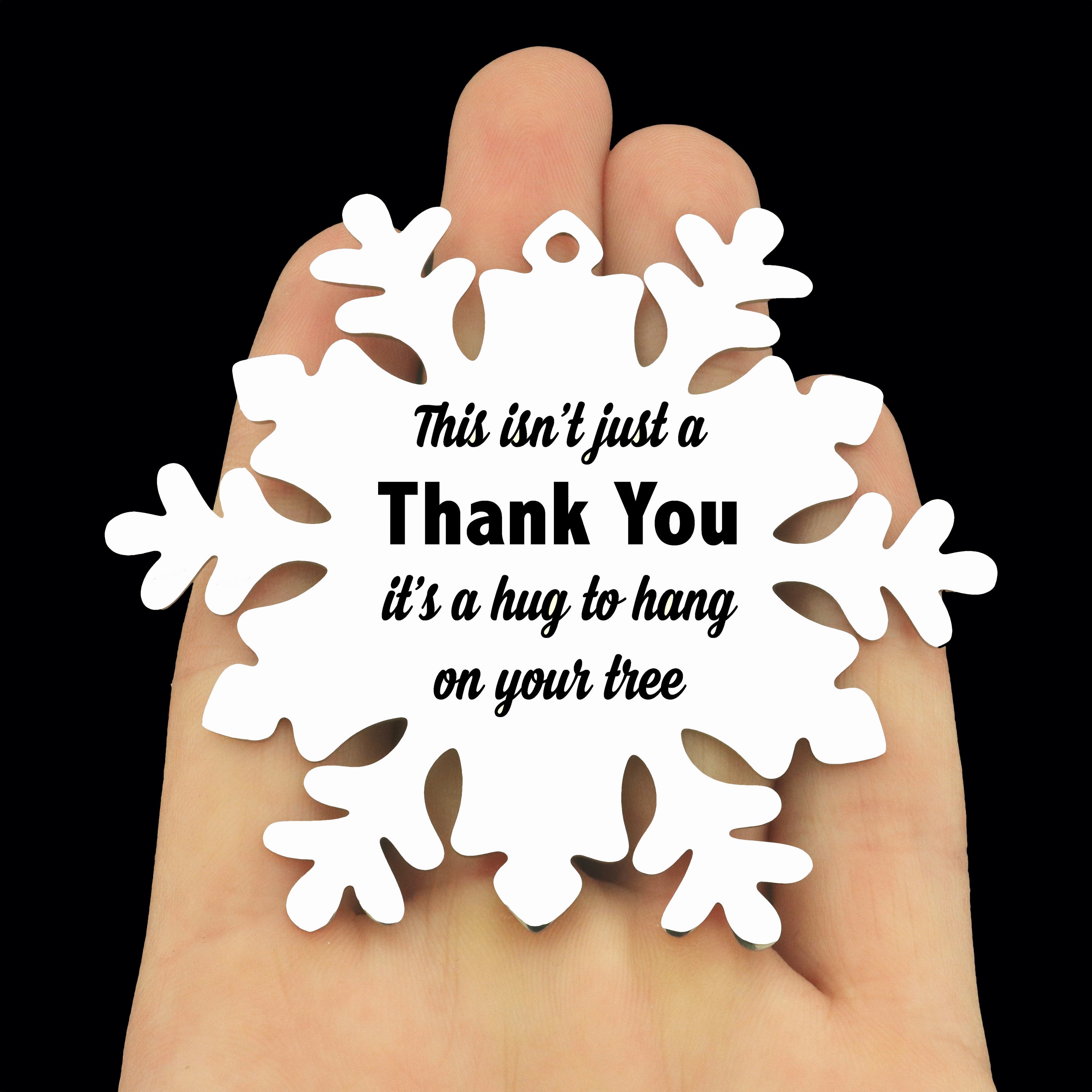 Thank You Stainless Steel Ornaments - A Hug to Hang on Your Tree