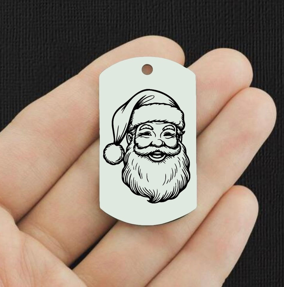Christmas Stainless Steel Dog Tag Charms - Santa Clause