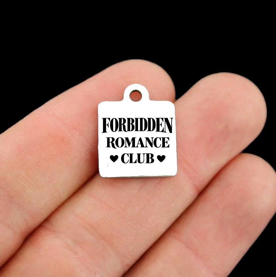 Forbidden Romance Club Stainless Steel Square Charms
