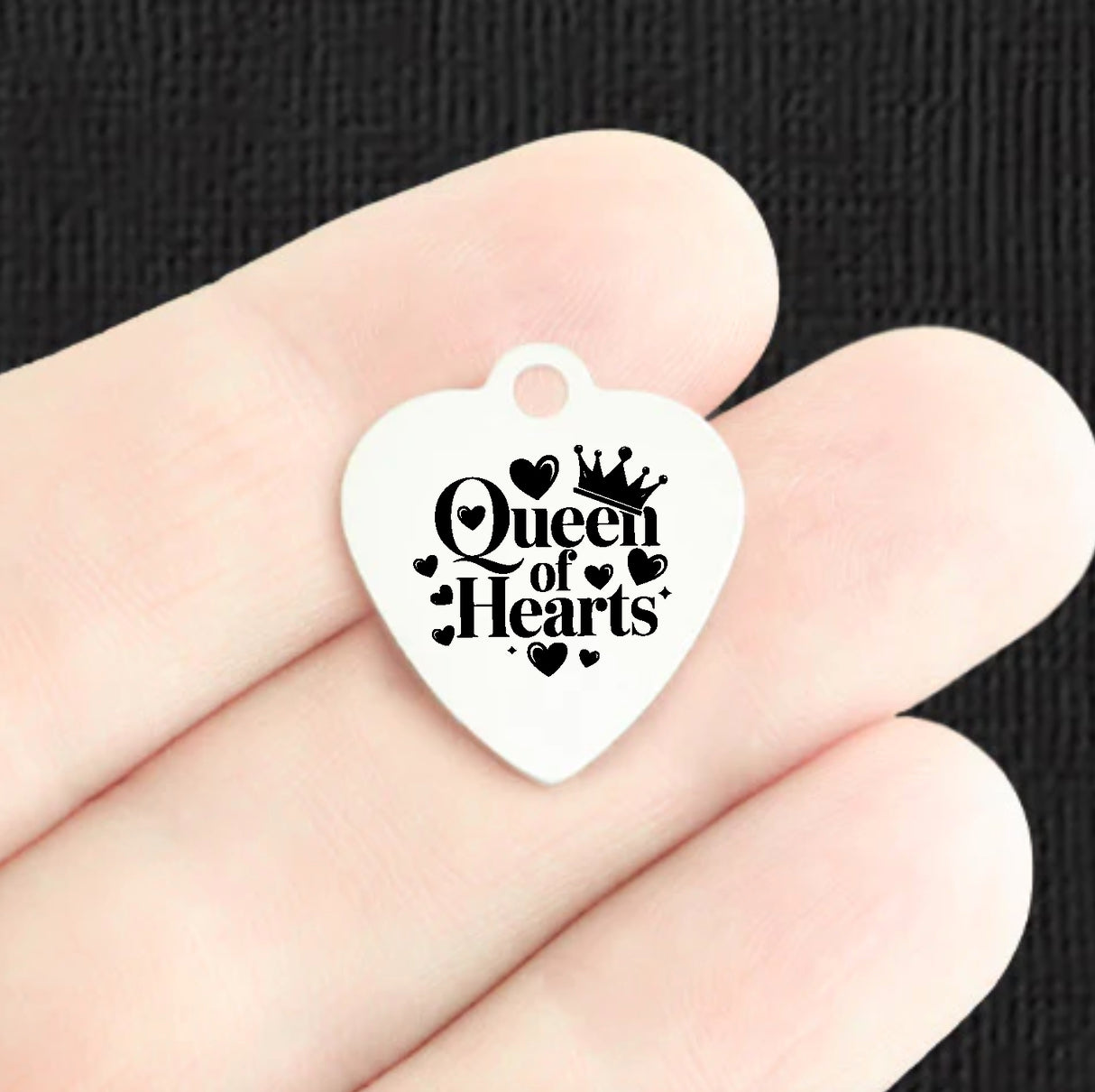 Queen of Hearts Stainless Steel Charms - BFS011-8398