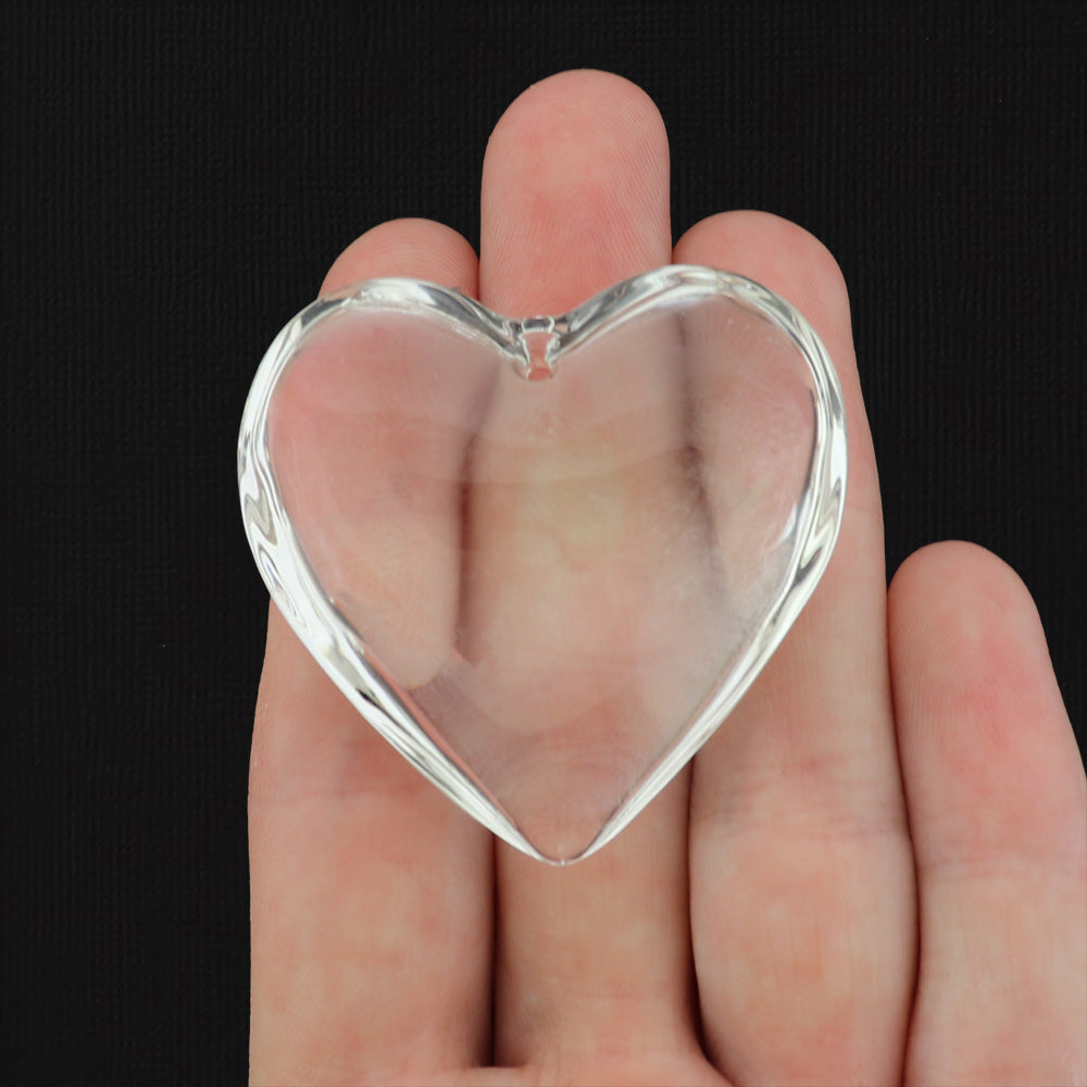 Rainbow Heart Glass Pendant Charm - Choose Your Color