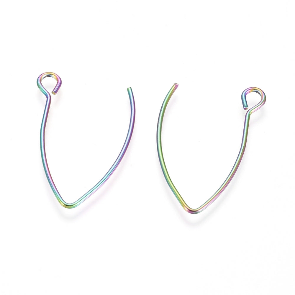 10 Stainless Steel Marquise Earring Hooks - Choose Your Tone!