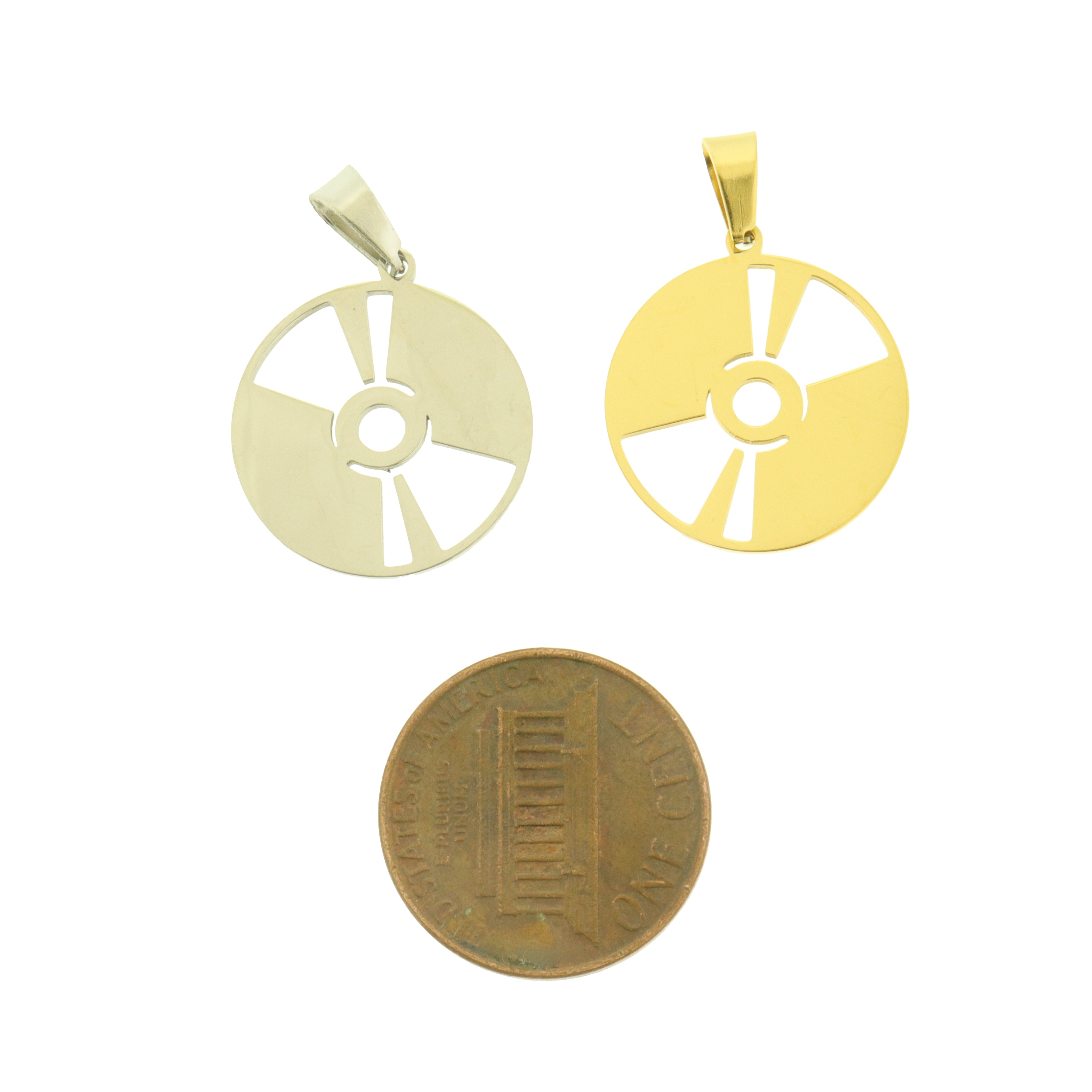 Record Stainless Steel Charms 2 Sided - Choose Your Tone!