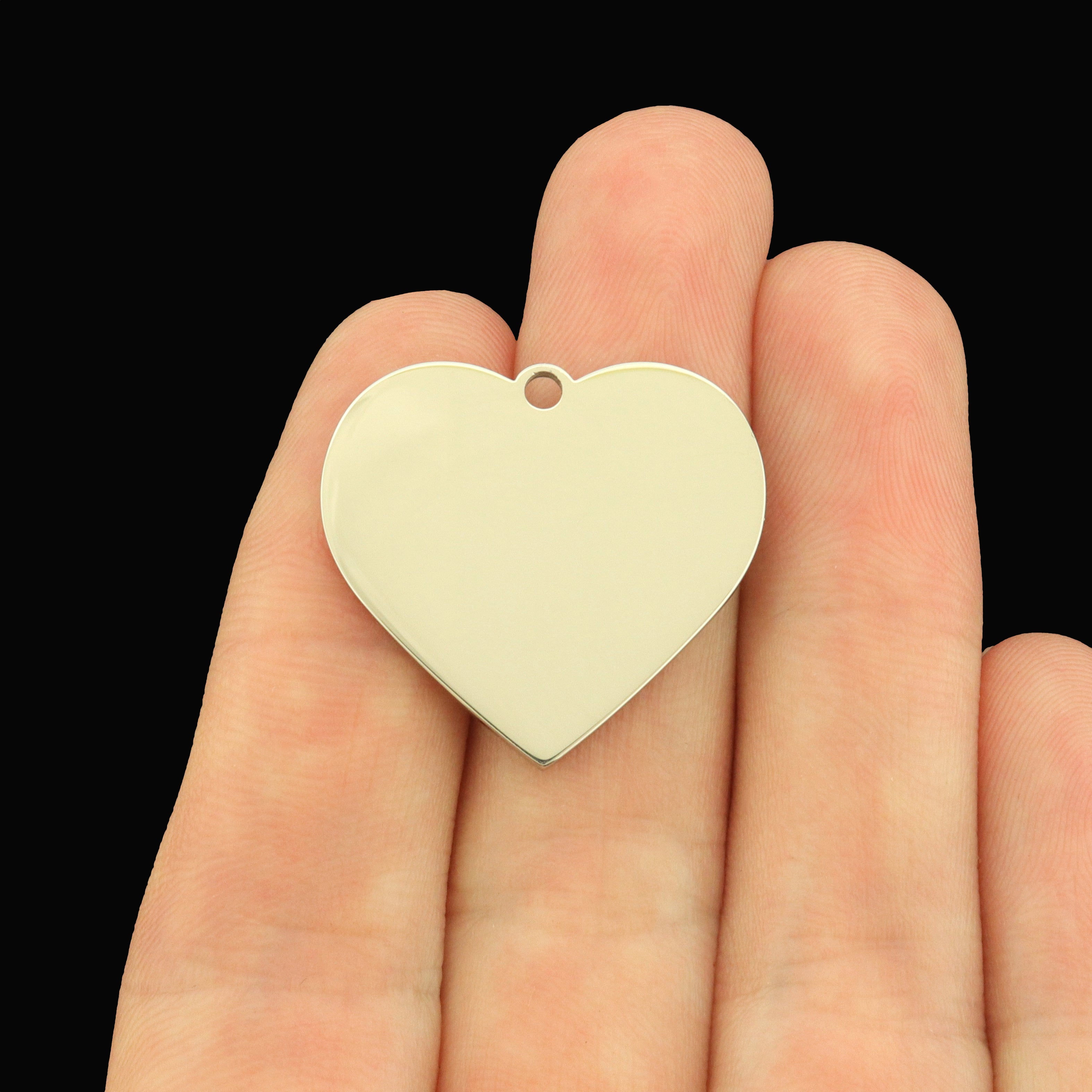 Fitness Mode All Day Every Day Stainless Steel Large Heart Charms