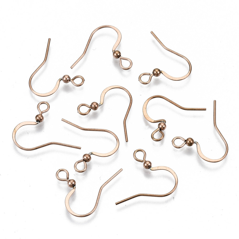 20 Flat Stainless Steel French Earring Hooks - Choose Your Tone!