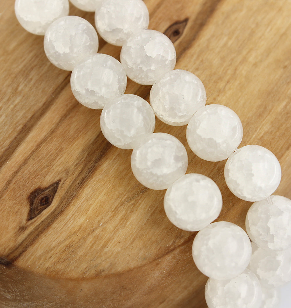 Round Crackle Glass Beads - 10mm - 1 Strand ~85 Beads - Choose Your Color!