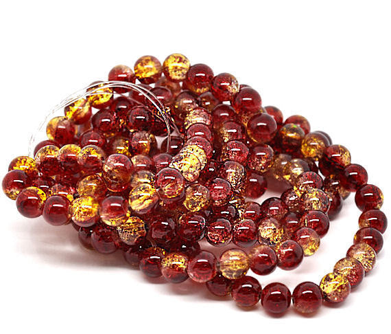 Round Crackle Glass Beads - 10mm - 1 Strand ~85 Beads - Choose Your Color!