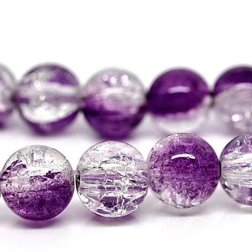 Round Crackle Glass Beads - 10mm - 1 Strand ~85 Beads - Choose Your Color!
