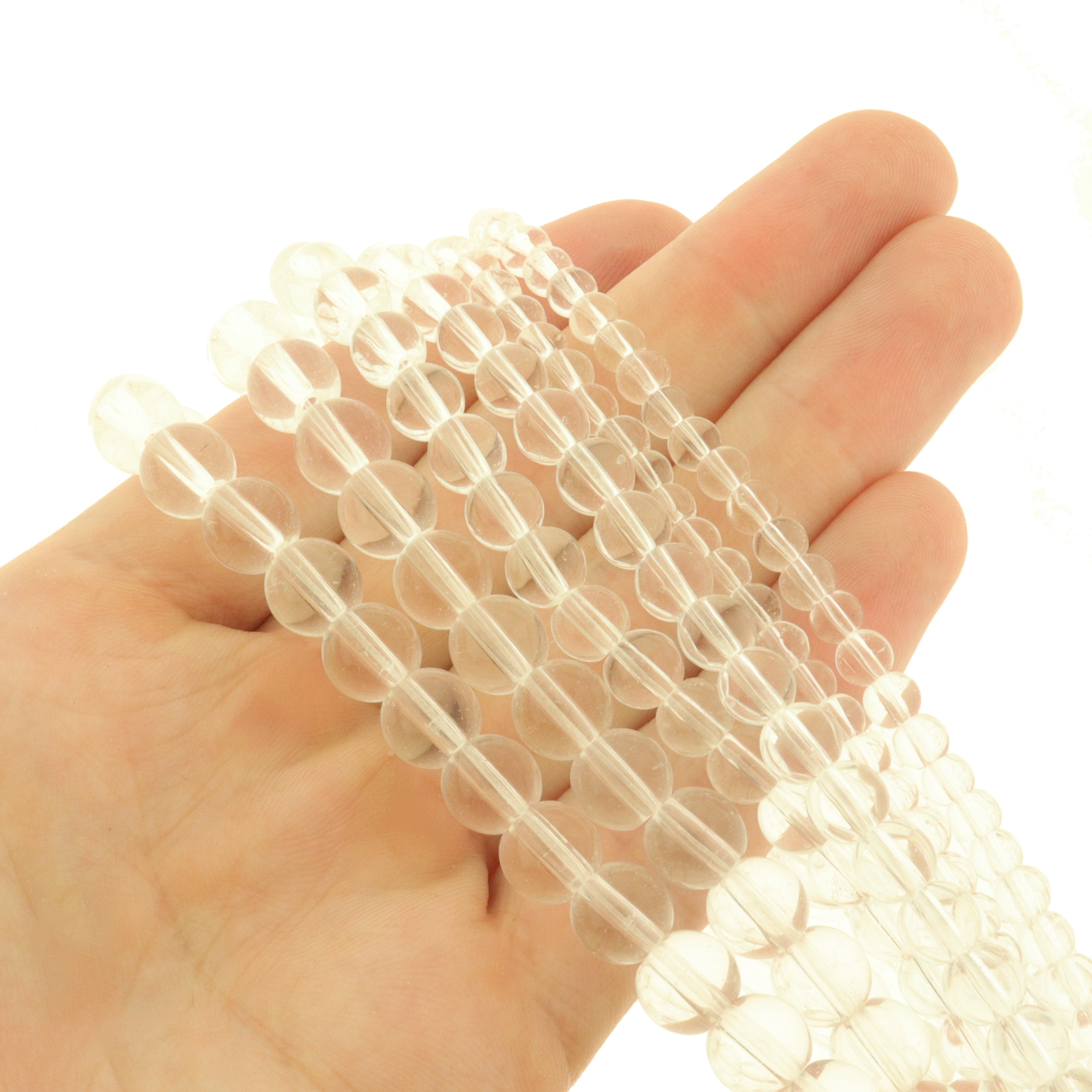 Round Crystal Beads 4mm - 8mm - Choose Your Size - Clear - 1 Full 15.5" Strand - BD3020