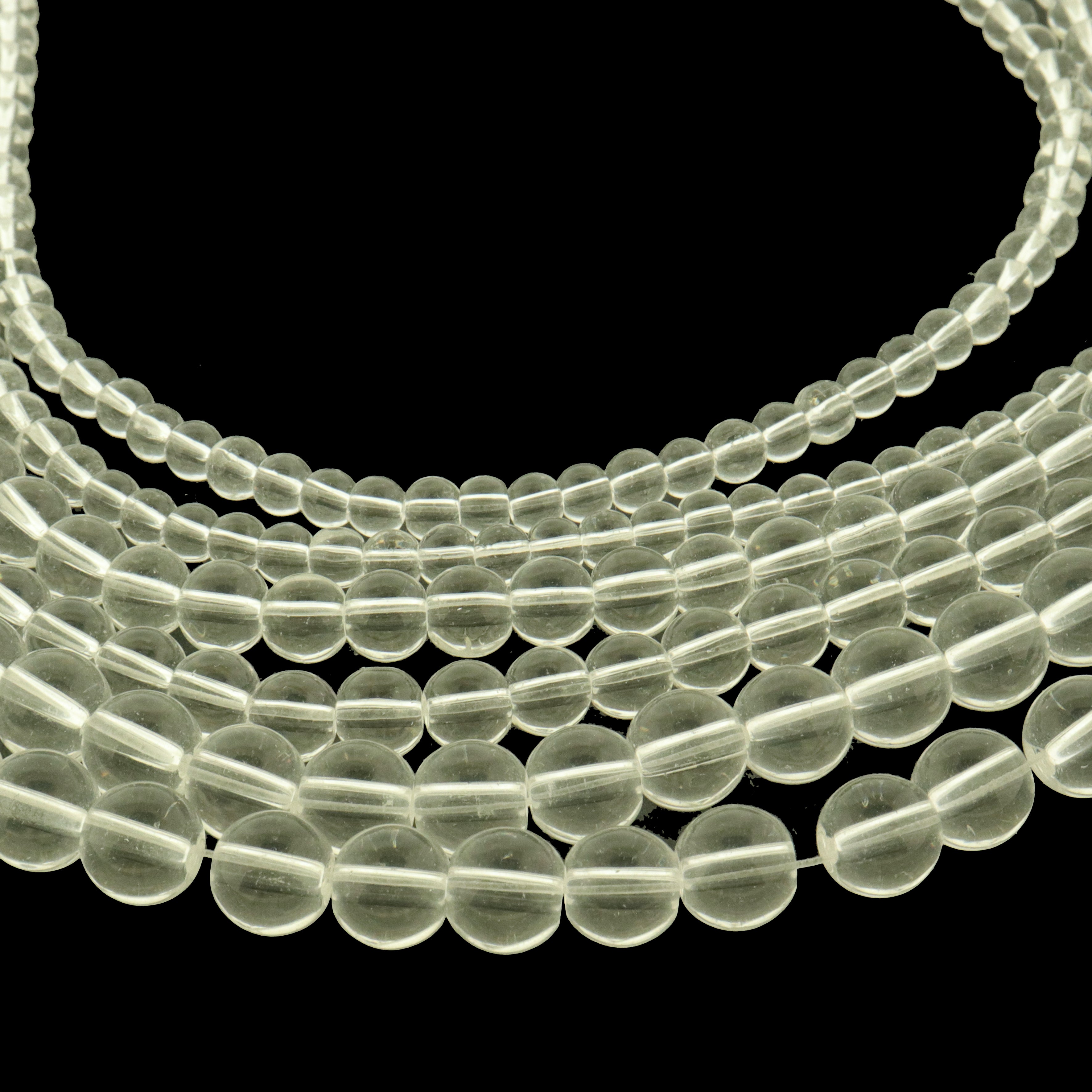 Round Crystal Beads 4mm - 8mm - Choose Your Size - Clear - 1 Full 15.5" Strand - BD3020