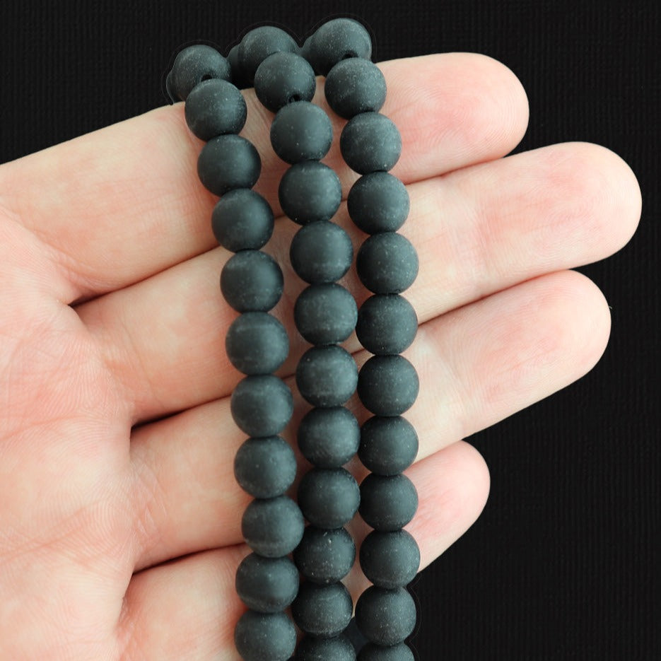 Round Cultured Sea Glass Beads - 8mm - 1 Strand 24 Beads - Choose Your Color!