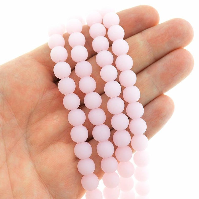 Round Cultured Sea Glass Beads - 8mm - 1 Strand 24 Beads - Choose Your Color!