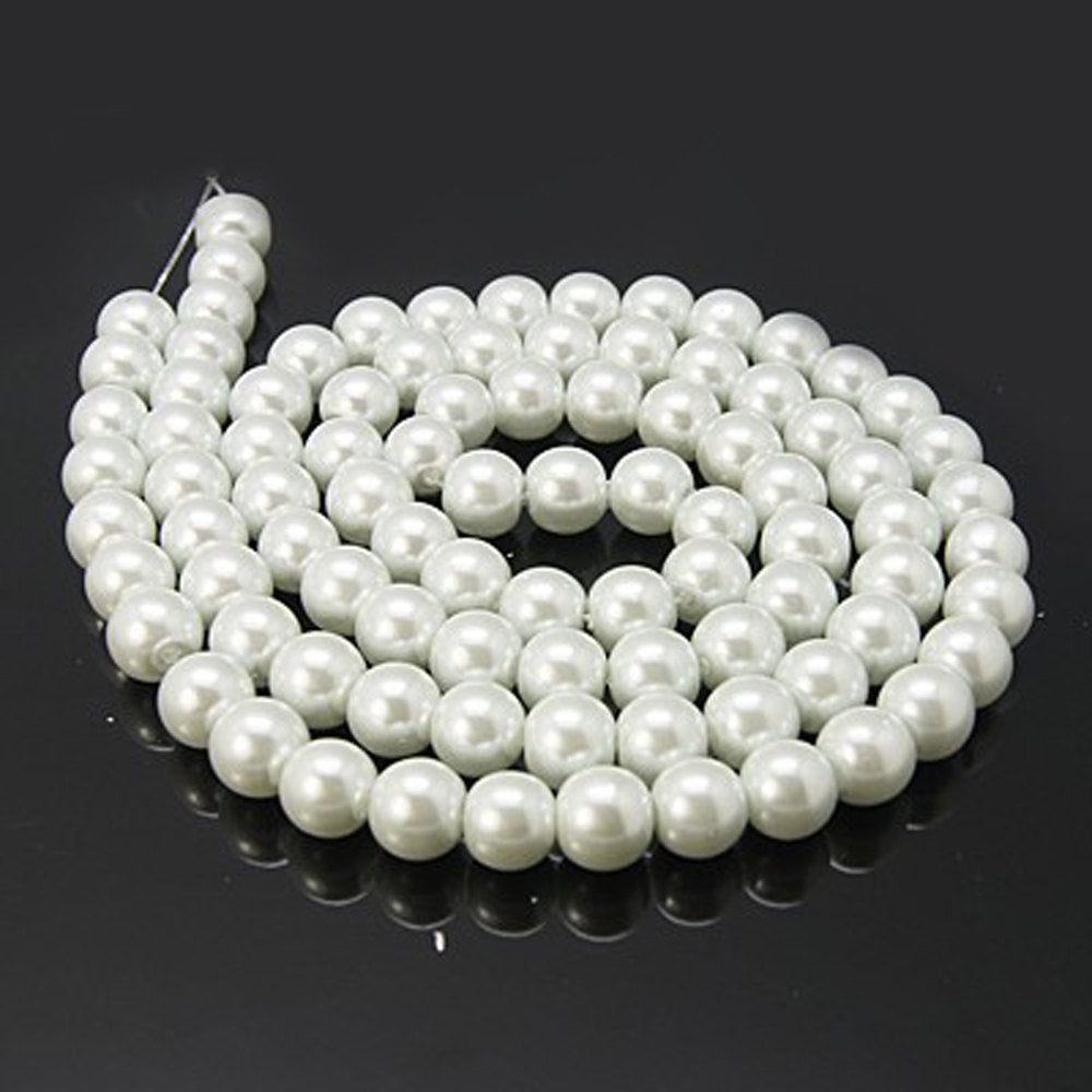 Round Glass Beads - 6mm - Pearly Finish - 1 Strand 140 Beads - Choose Your Color!