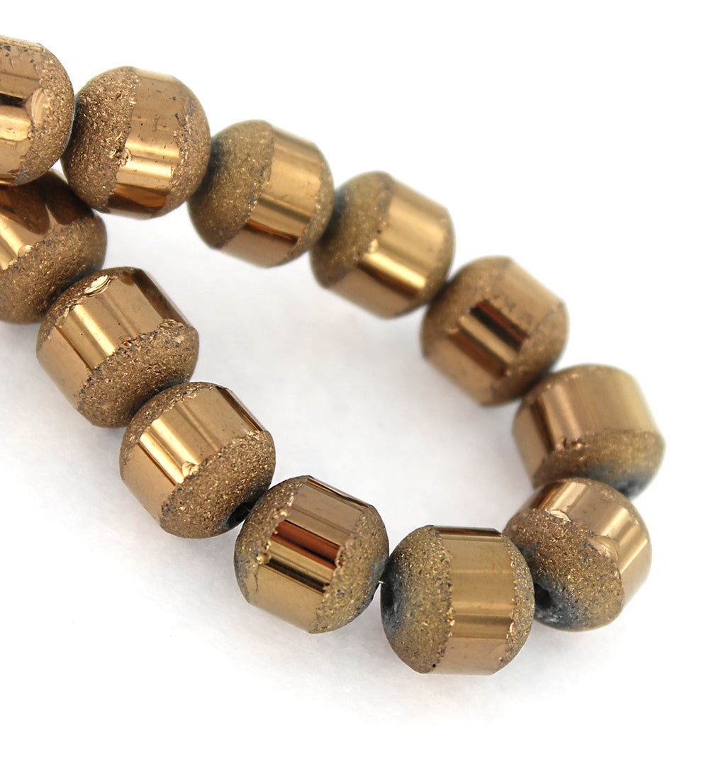 Round Glass Beads - 8mm - Frosted Electroplated - 1 Strand 72 Beads - Choose Your Color!