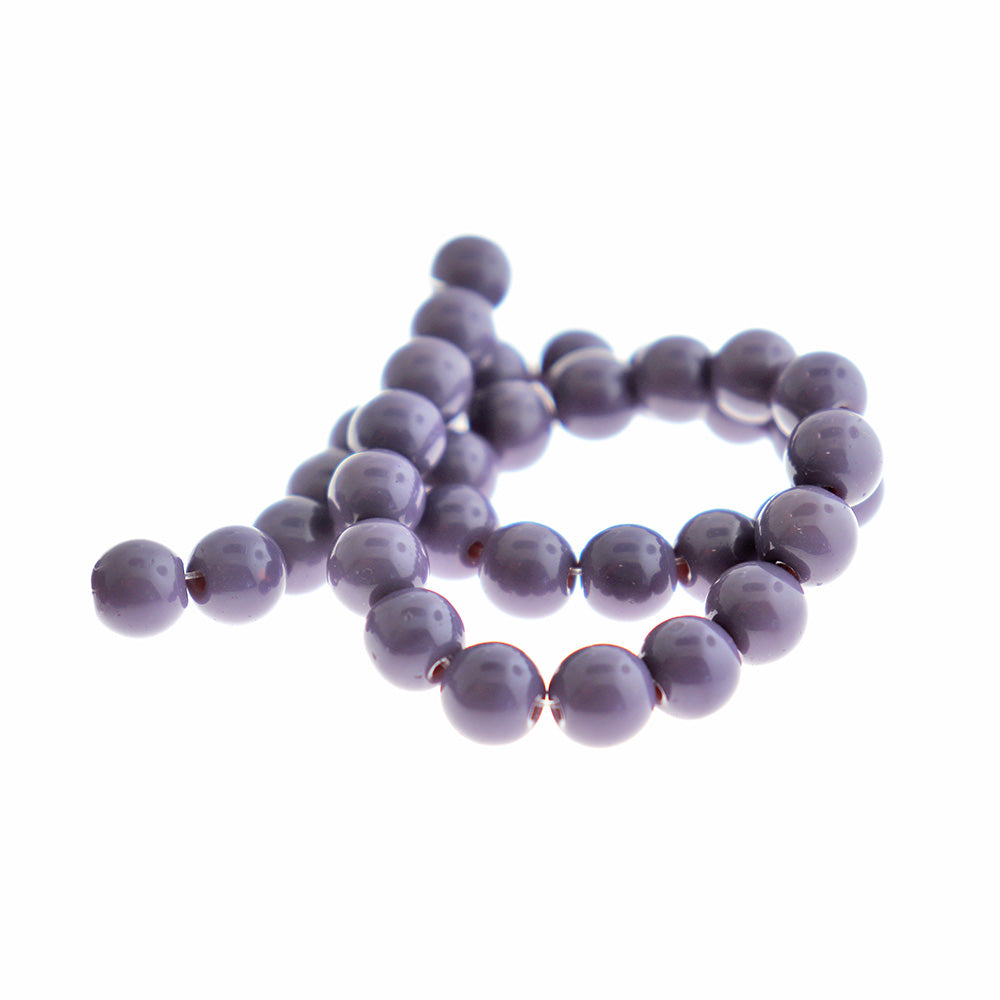 Round Glass Beads 8mm - Lilac Purple - 1 Strand 35 Beads - BD2797