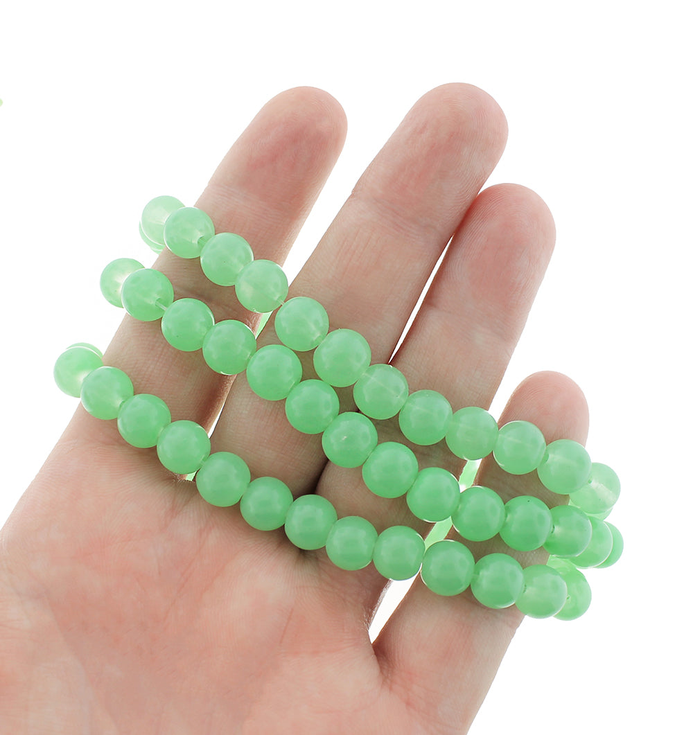 Round Glass Beads 8mm - Solid Colors - 1 Strand 105 Beads - Choose Your Color!