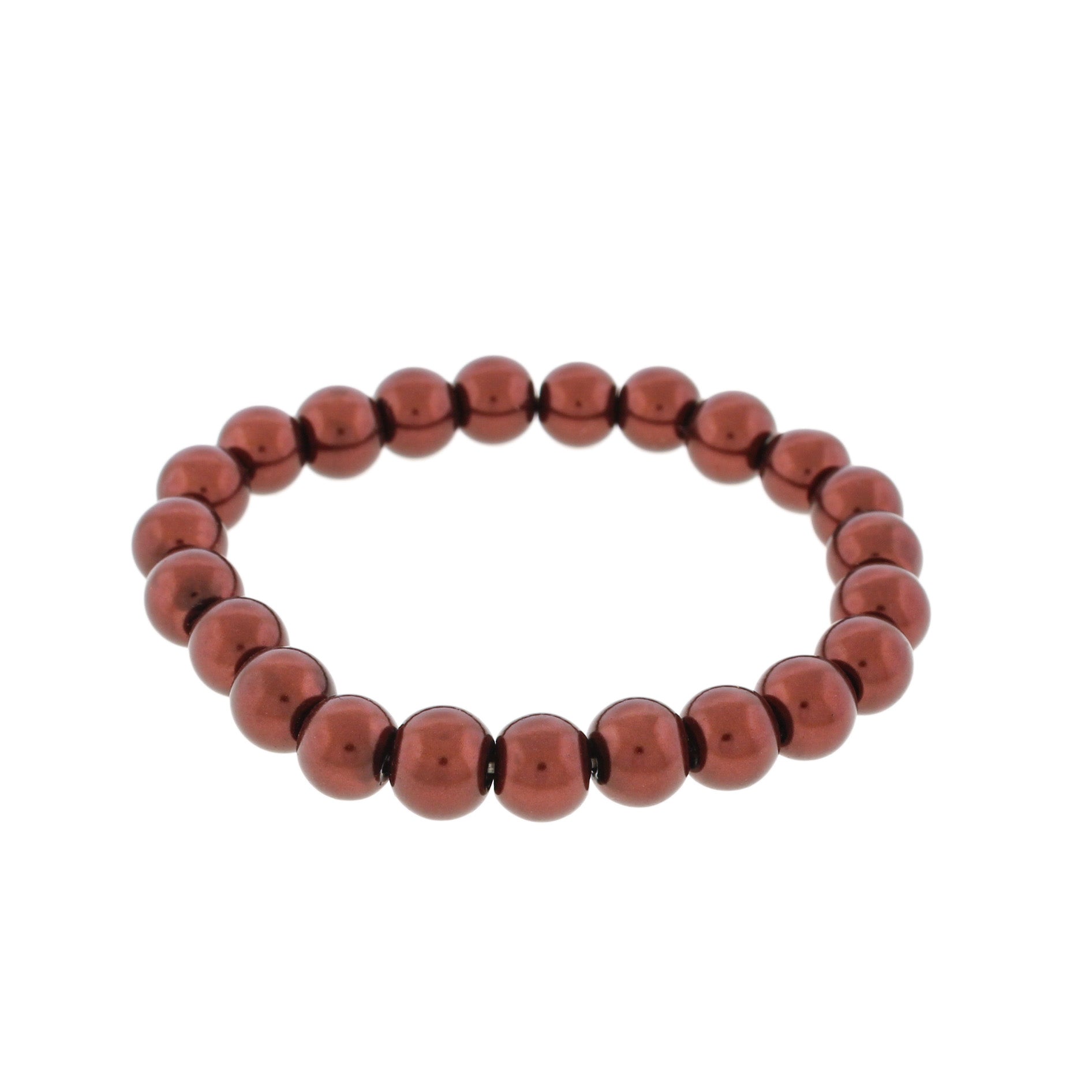 Round Glass Pearl Bead Bracelet 8mm / 55mm - Choose Your Color - 1 Bracelet