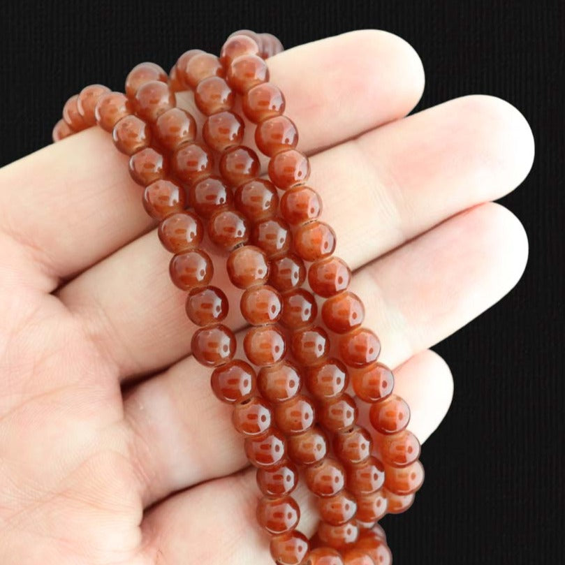 Round Imitation Jade Beads - 6.5mm - 1 Strand 145 Beads - Choose Your Color!