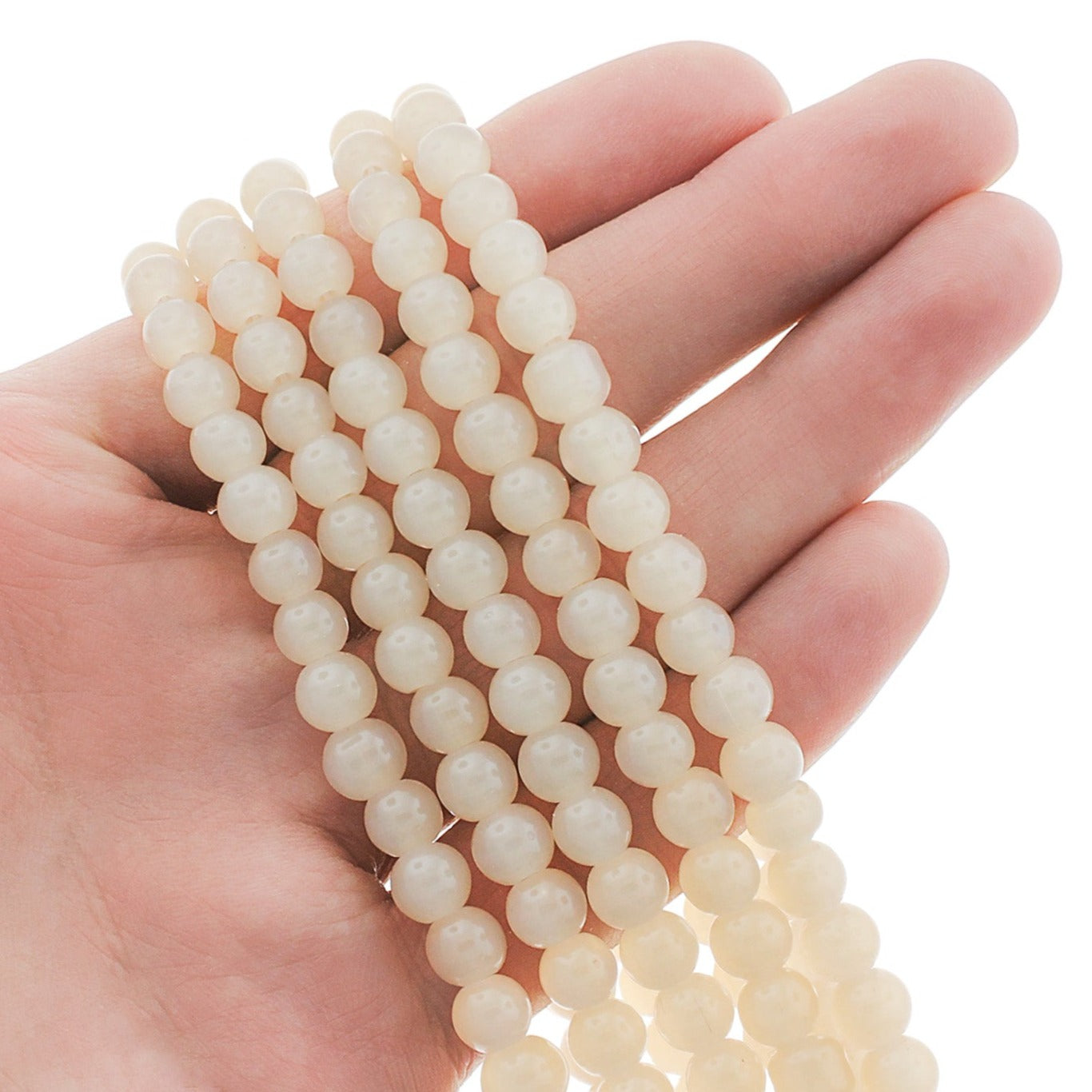Round Imitation Jade Beads - 6.5mm - 1 Strand 145 Beads - Choose Your Color!