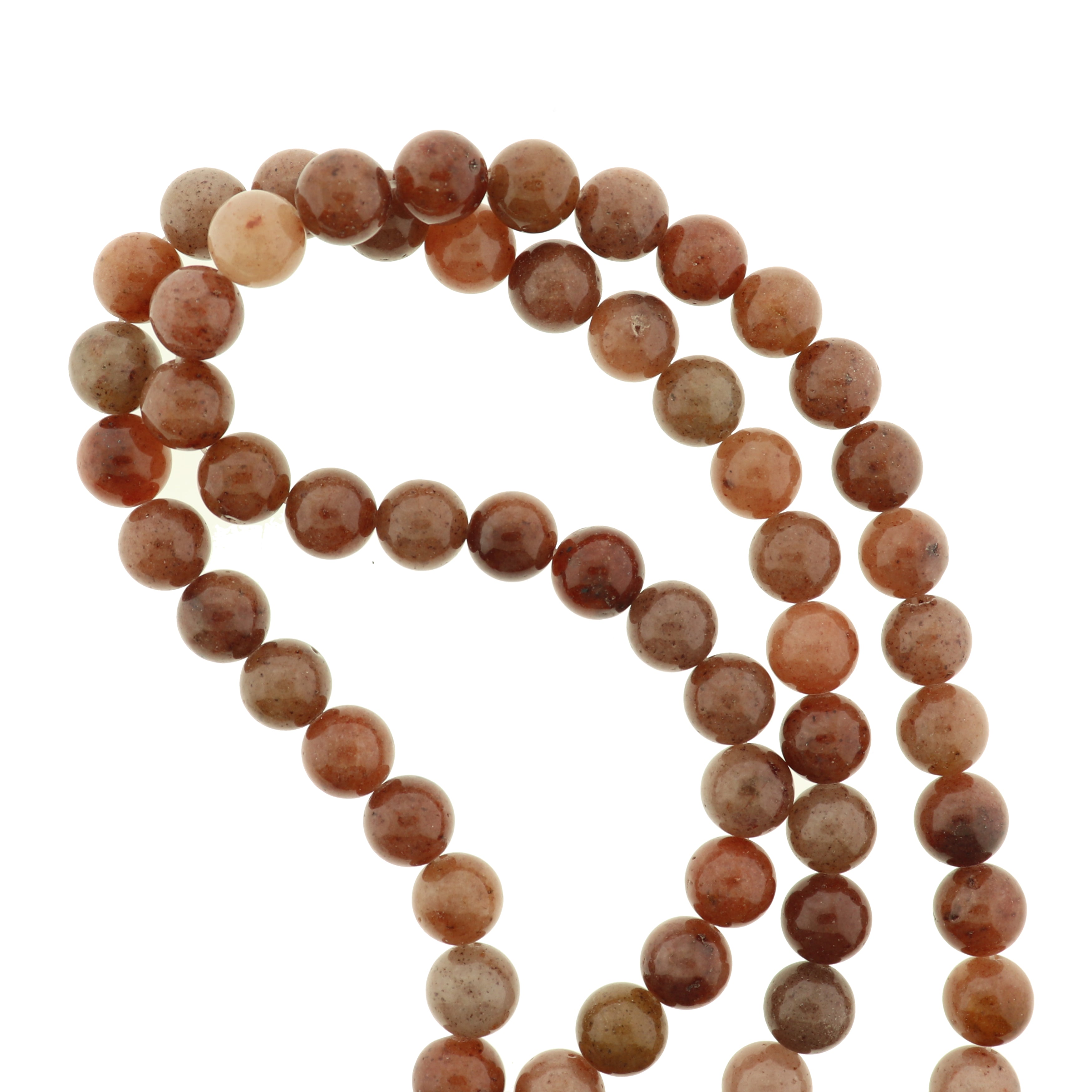 Round Natural Aventurine Beads 8mm or 10mm - Choose Your Size - Brown Tones - 1 Full 15.7" Strand - BD1786