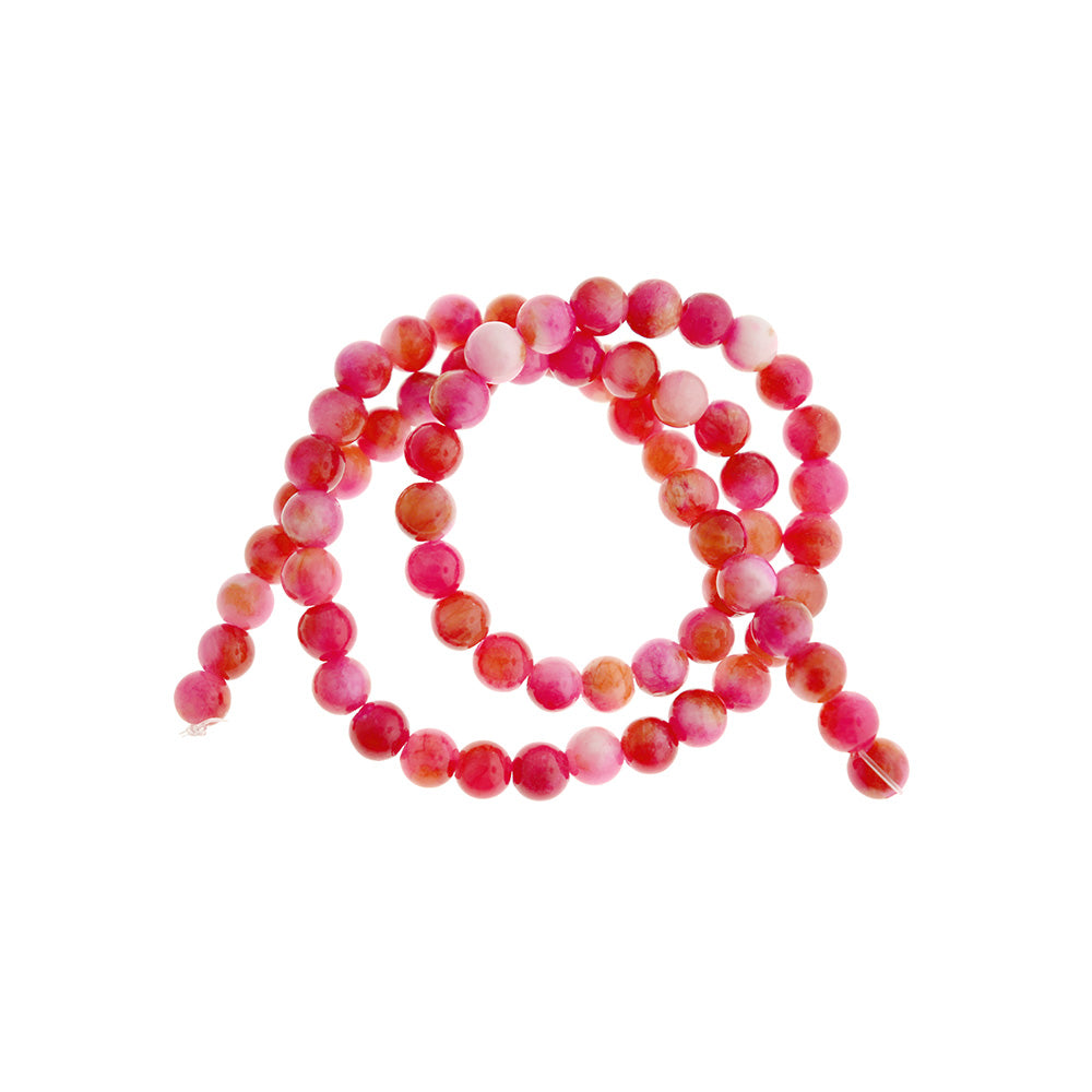 Round Natural Jade Beads - 6mm - Mottled Colors - 1 Strand 65 Beads - Choose Your Color!