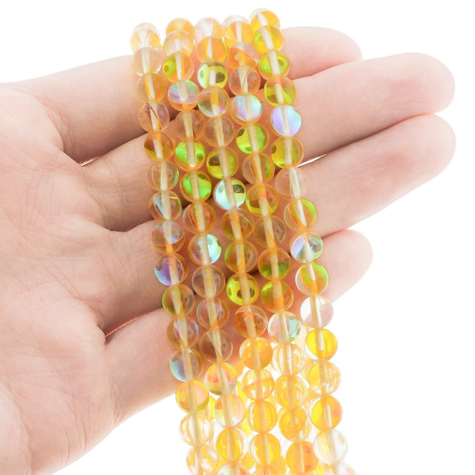 Round Natural Labradorite Beads - 6mm - Electroplated - 1 Strand 61 Beads - Choose Your Color!