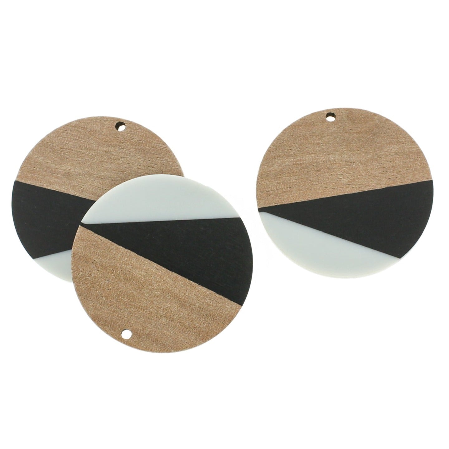 Round Natural Wood and Resin Charm - Choose Your Color!