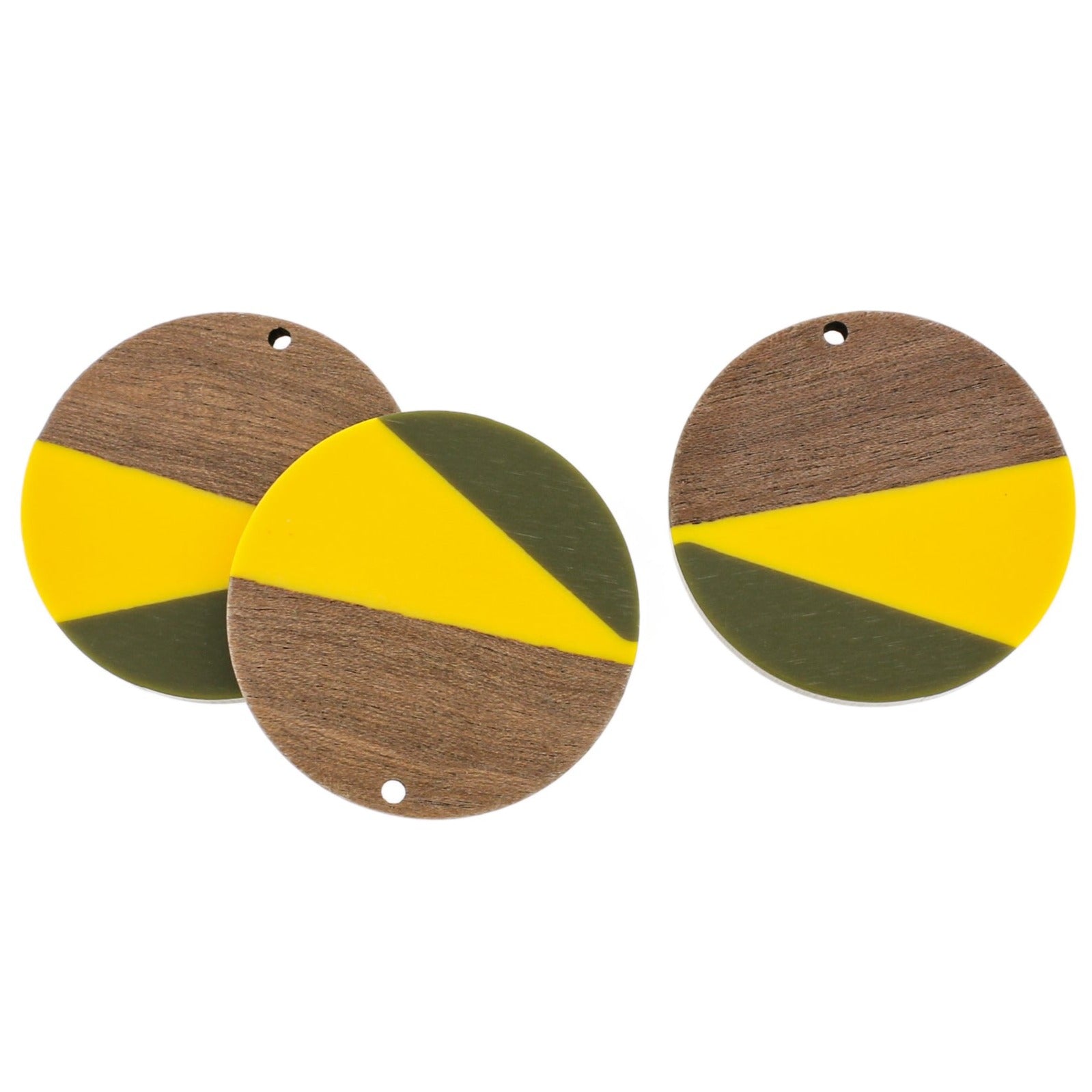 Round Natural Wood and Resin Charm - Choose Your Color!