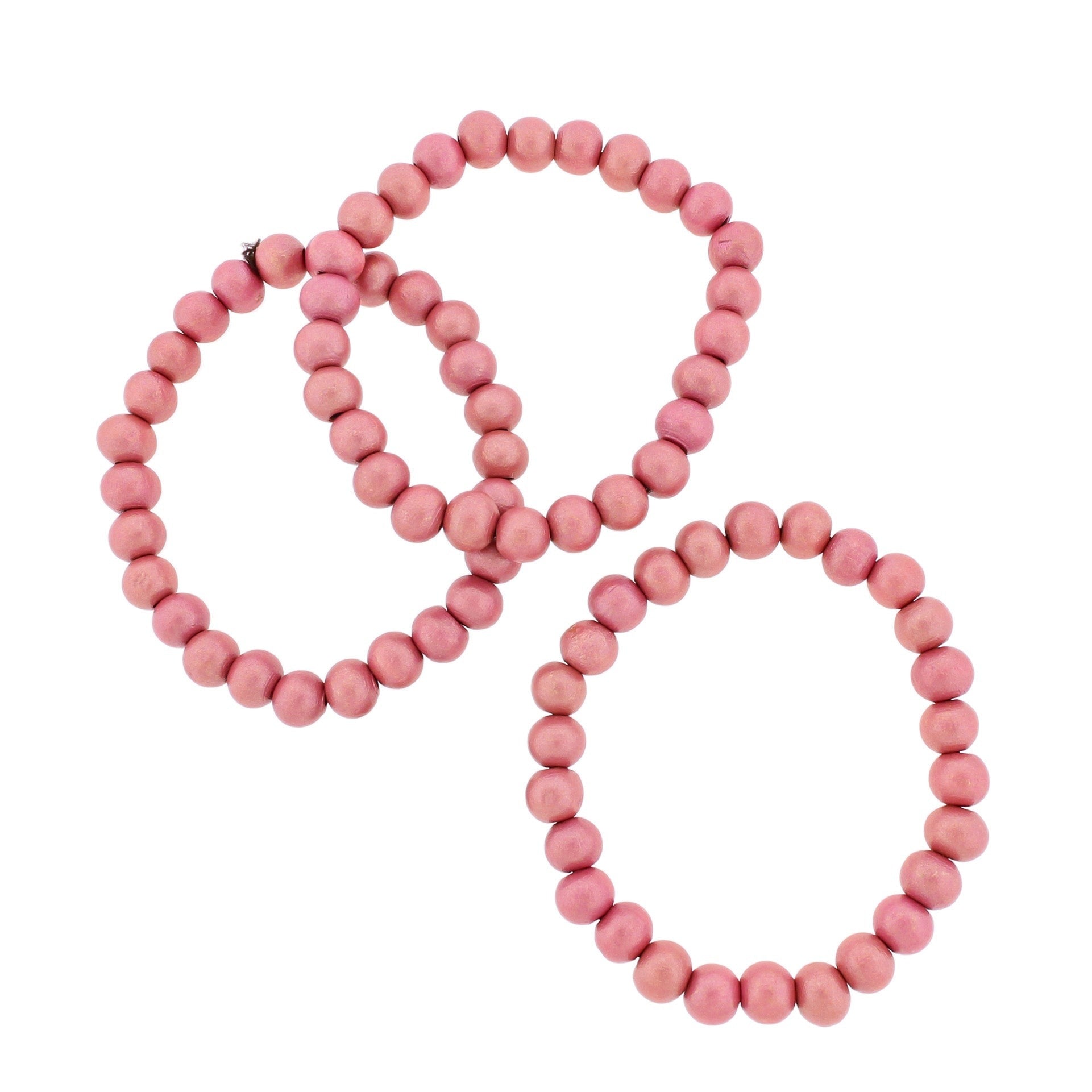 Round Wood Bead Bracelet - 8mm / 56mm - Choose from 8 Colors!