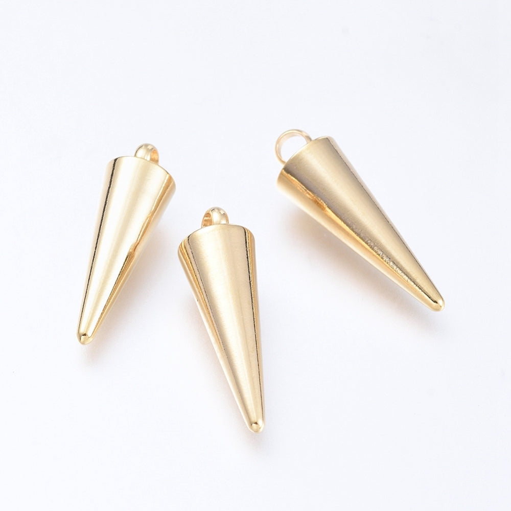 4 Spike Silver Tone Stainless Steel Charms 3D - SSP227