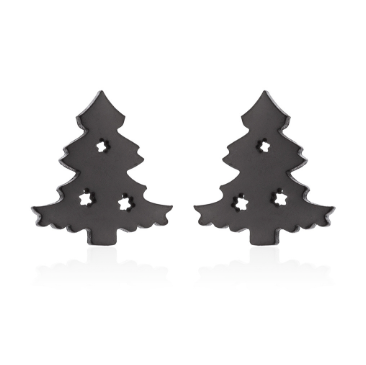 Stainless Steel Earrings - Christmas Tree Studs - 10mm x 9mm - 2 Pieces 1 Pair - ER420