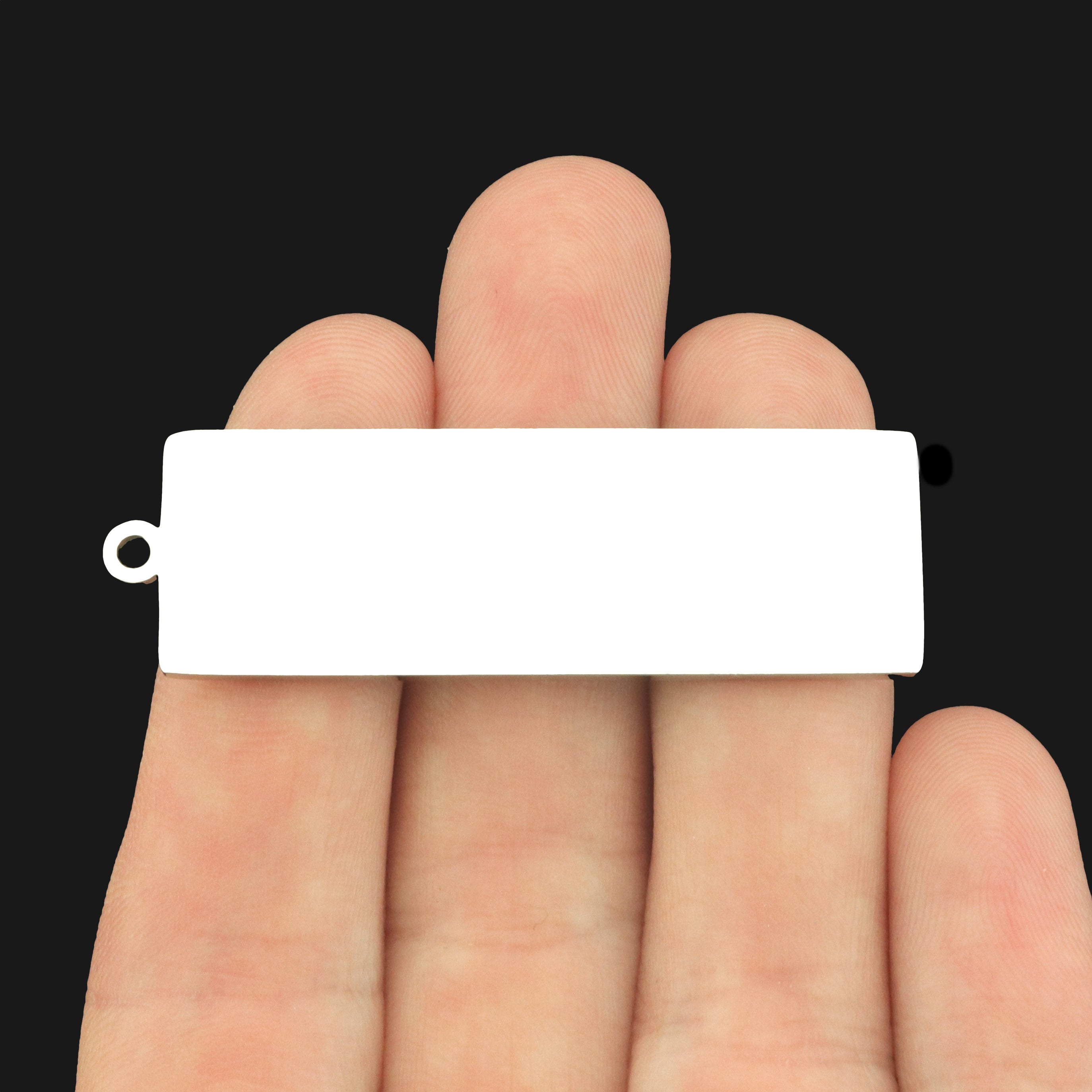 Strong Beautiful Worthy Stainless Steel Key Chain Tag Charm - BFS032S-8264