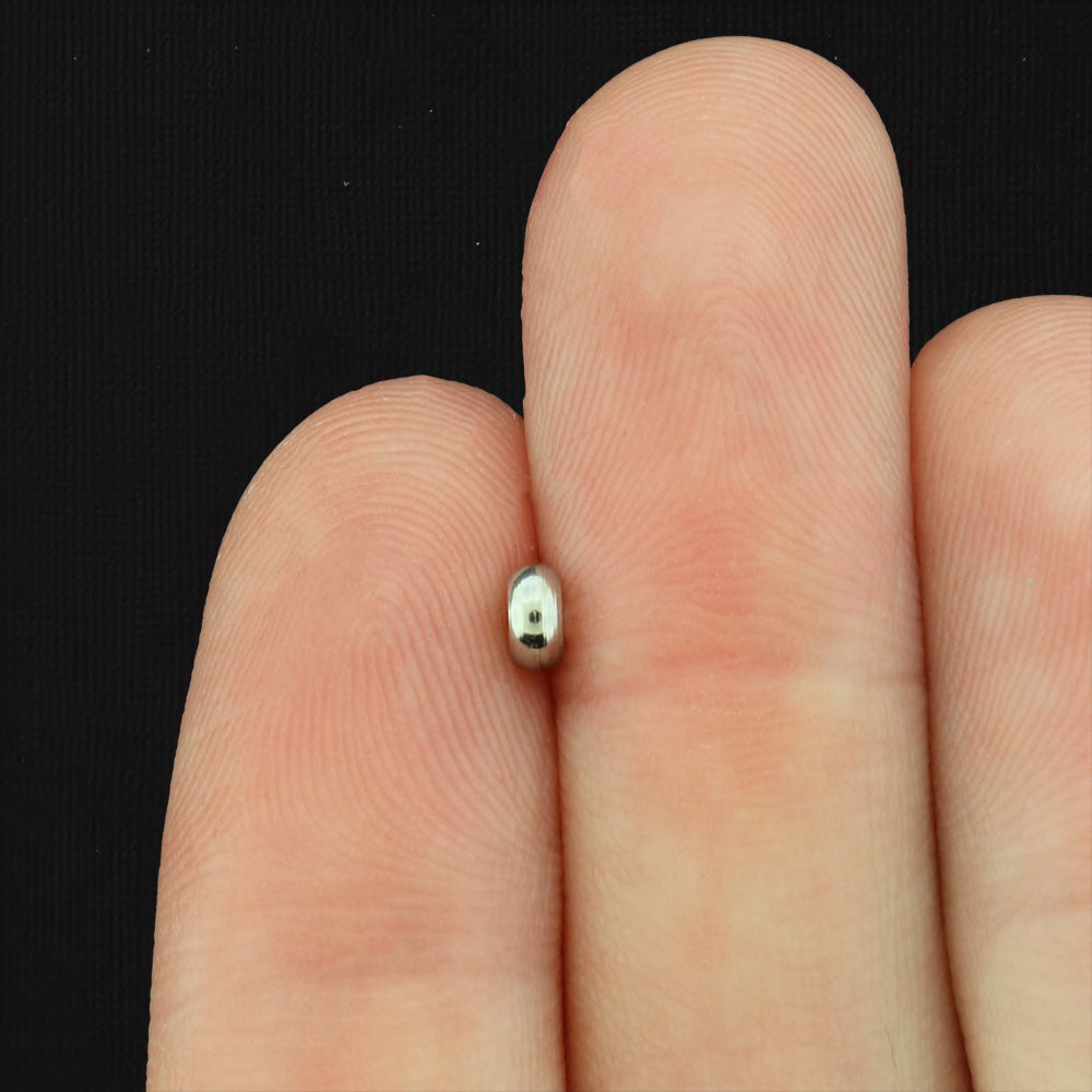 Silver Tone Stainless Steel Beads 4mm - 25 Beads - MT017