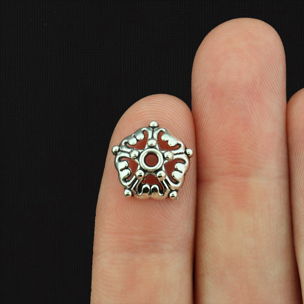 Silver Tone Zinc Alloy Bead Caps - 12mm - 25 Pieces - SC726