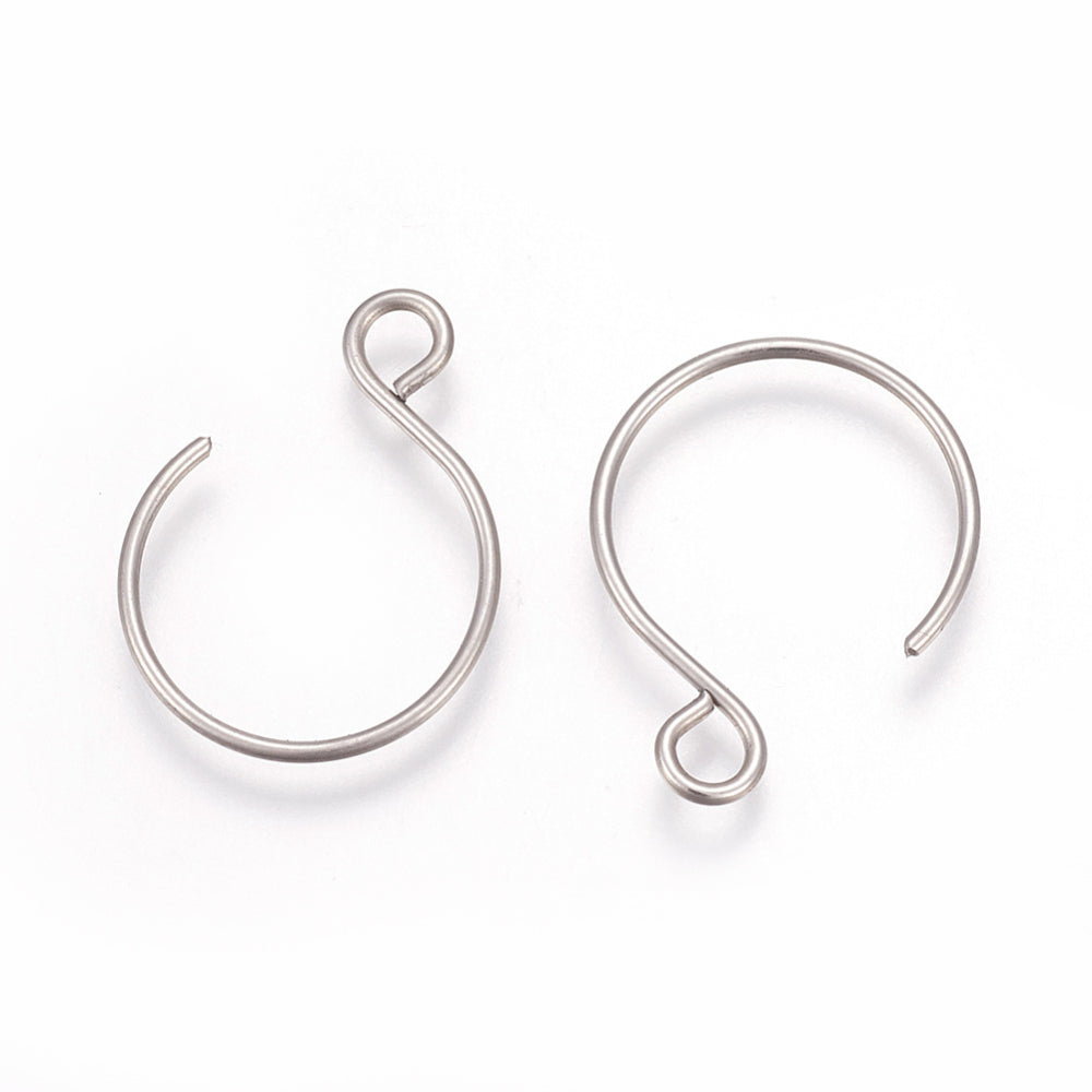Boucles d'oreilles créoles en acier inoxydable - Fermoir arrière 40 mm - 2 pièces 1 paire - Z105