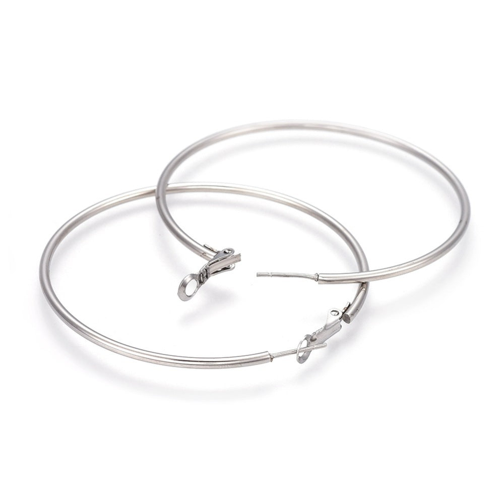 Stainless Steel Hoop Earrings - 1 Pair - Choose Your Size & Tone!