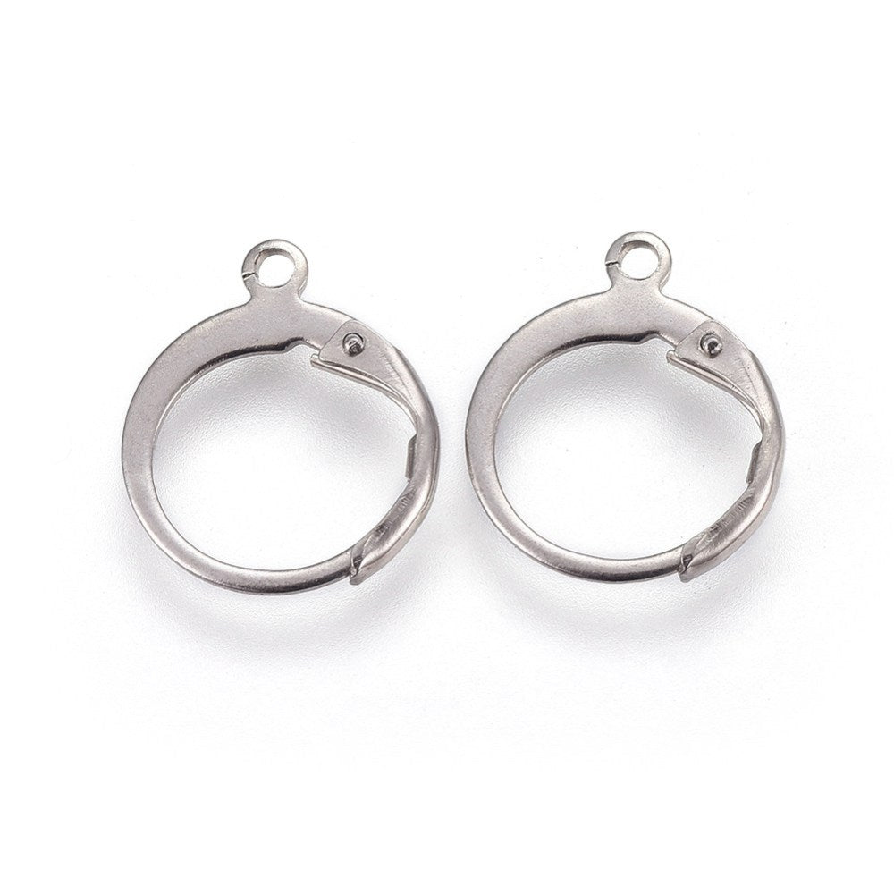 Boucles d'oreilles créoles en acier inoxydable - Fermoir arrière 40 mm - 2 pièces 1 paire - Z105