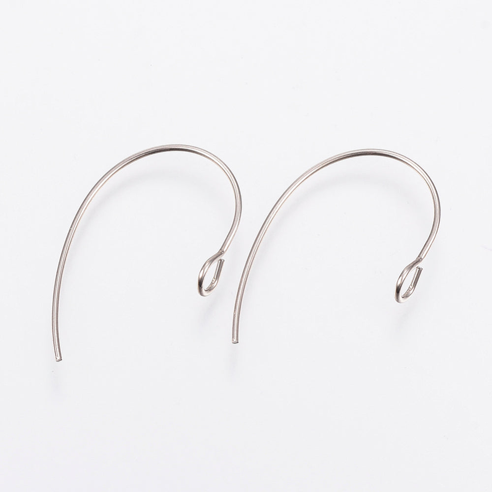 4 Stainless Steel Round Marquise Earring Hooks - Choose Your Tone!