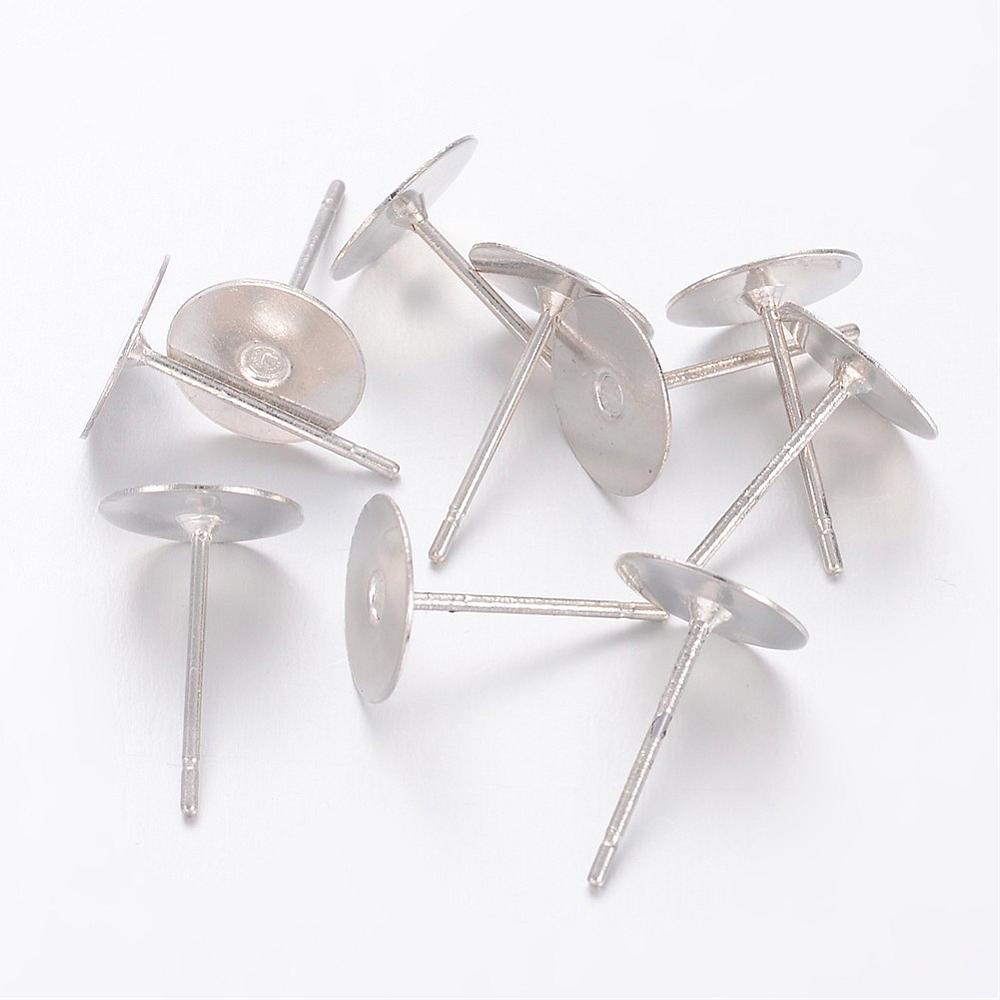 Boucles d'oreilles en acier inoxydable - Bases de clous - 5 mm x 12 mm - 50 pièces 25 paires - FD911