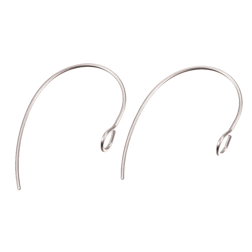 Boucles d'oreilles créoles en acier inoxydable - Fermoir arrière 40 mm - 2 pièces 1 paire - Z105