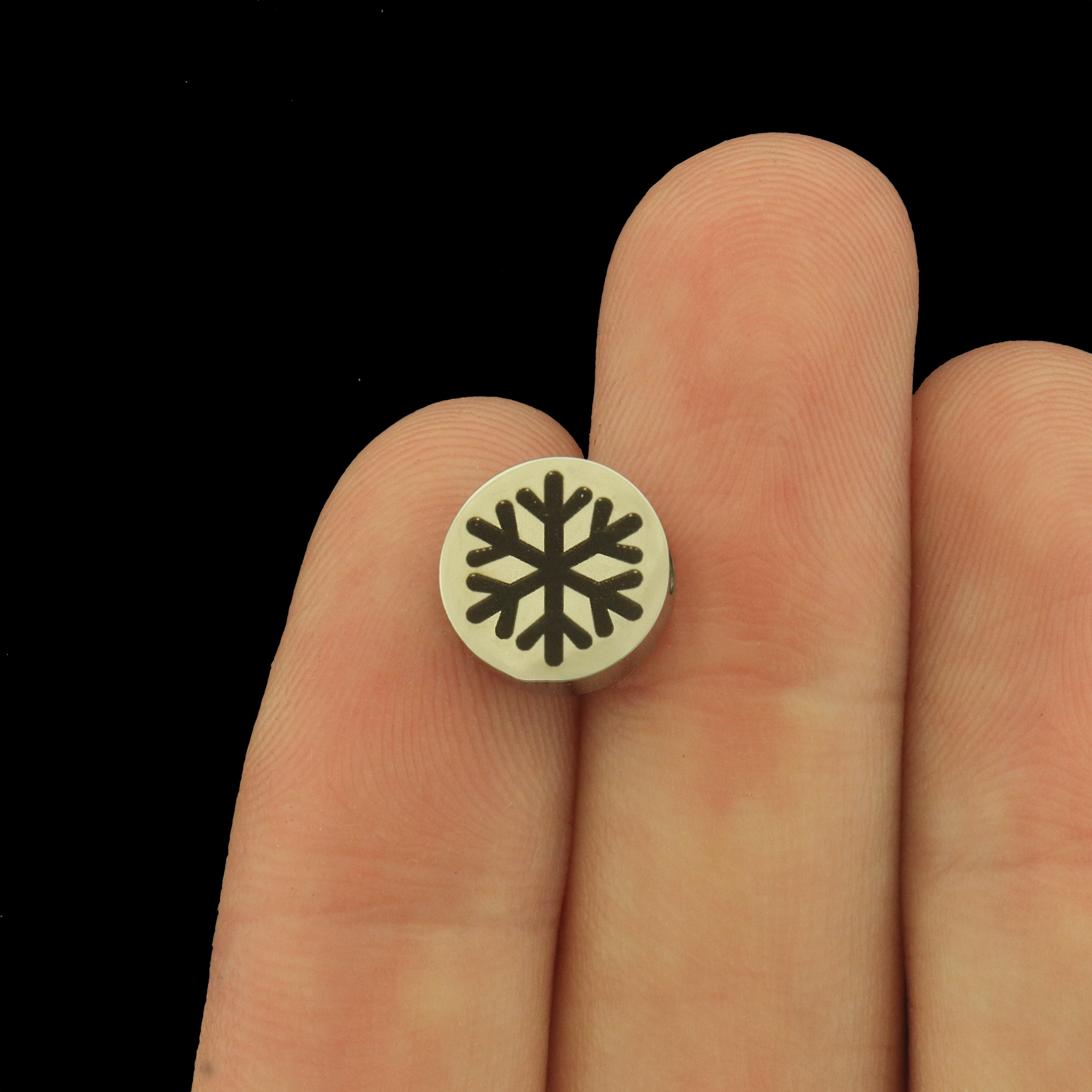 Snowflake Stainless Steel Beads - Christmas Bead - Choose Your Size - BFS034S-8290