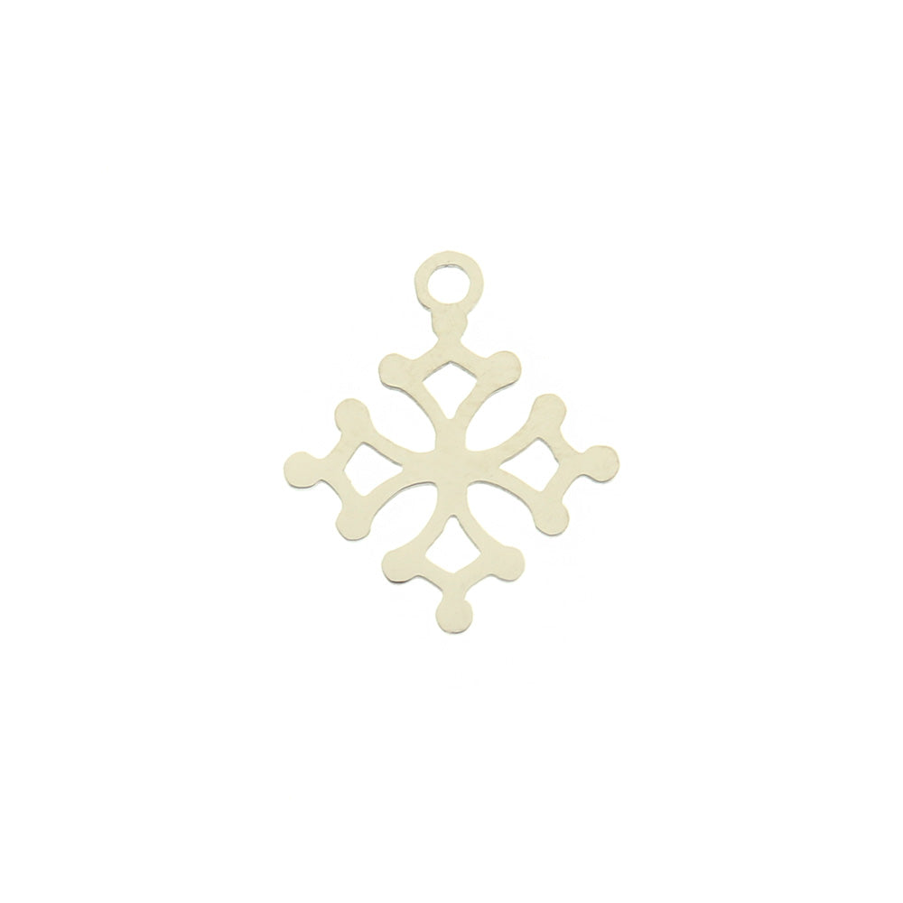Snowflake Stainless Steel Charms 2 Sided - Choose Your Tone